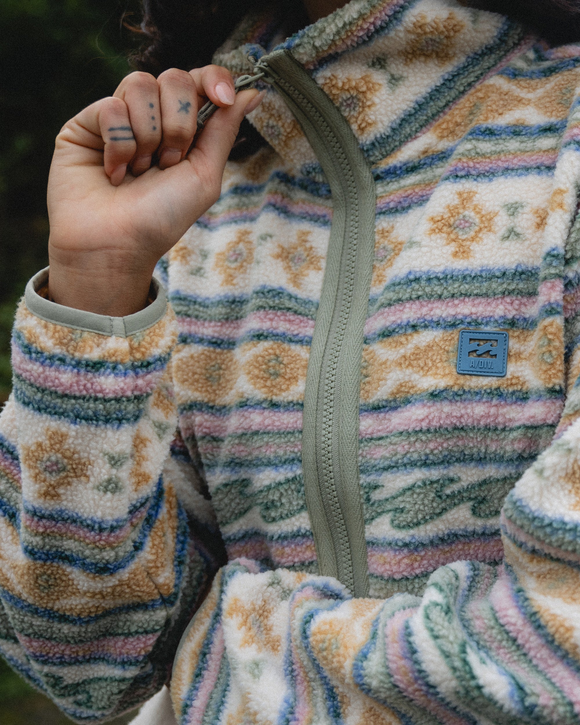 Rock Jetty Mock Neck Zip Sweatshirt - Whitecap - Image 2