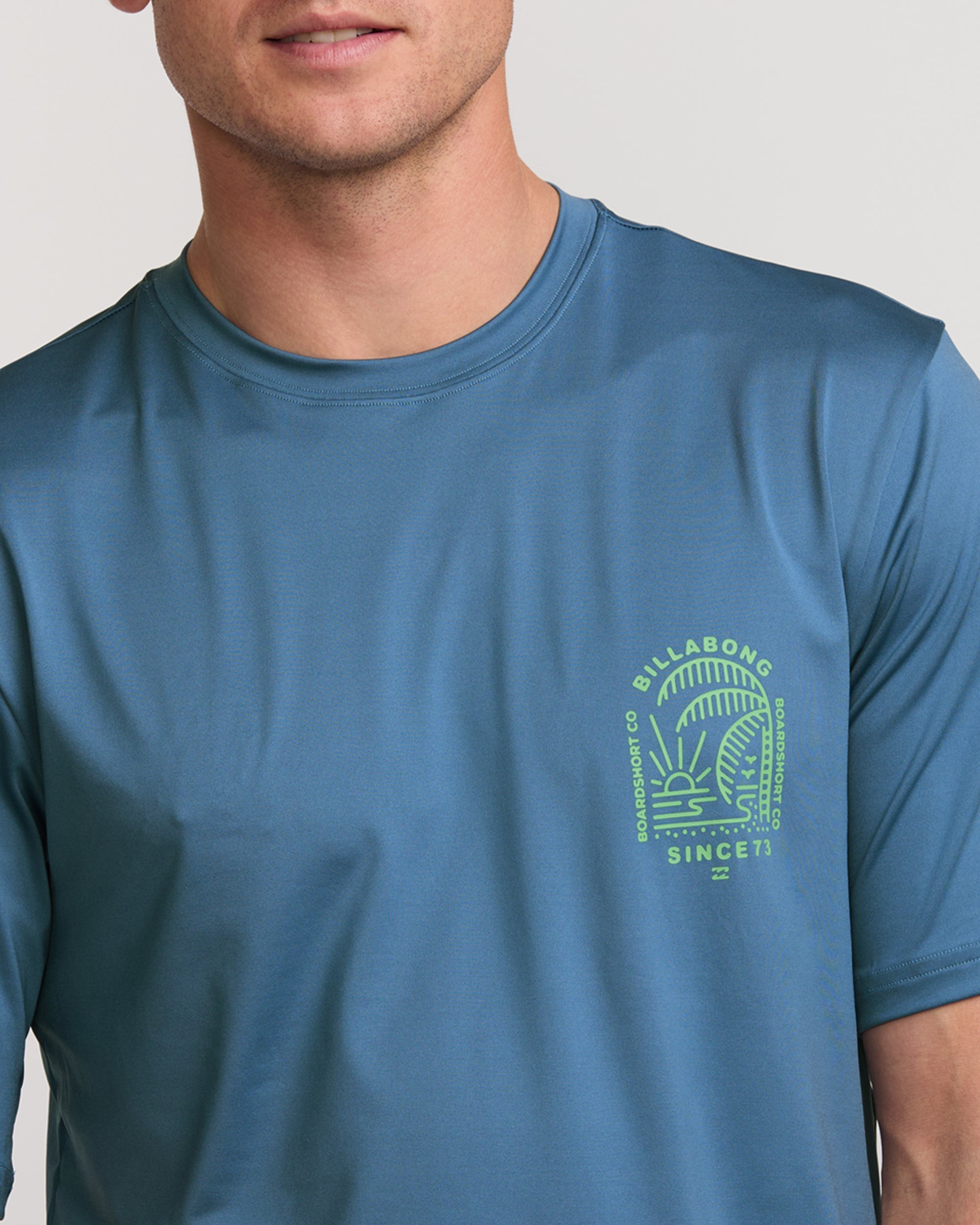 Last Night Loose Fit Short Sleeve Surf Tee - Bay Blue - Image 4