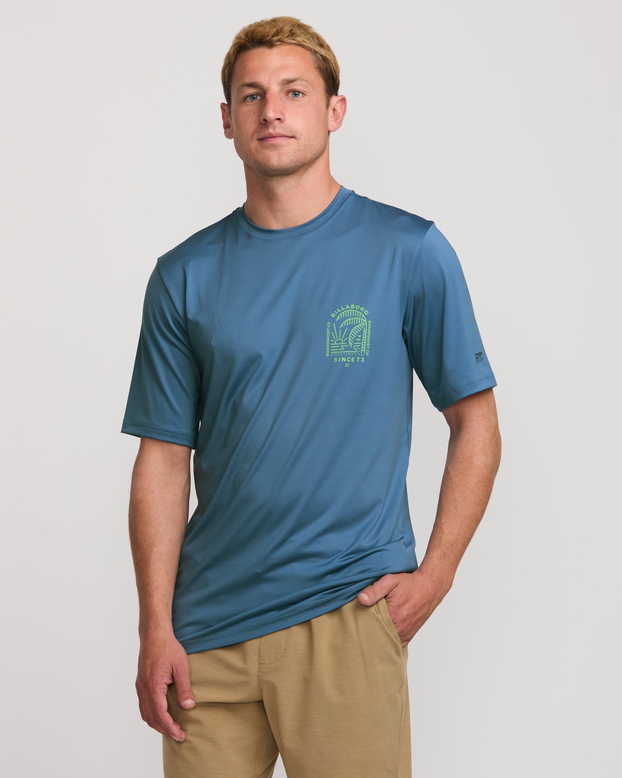 Last Night Loose Fit Short Sleeve Surf Tee - Bay Blue - Image 2