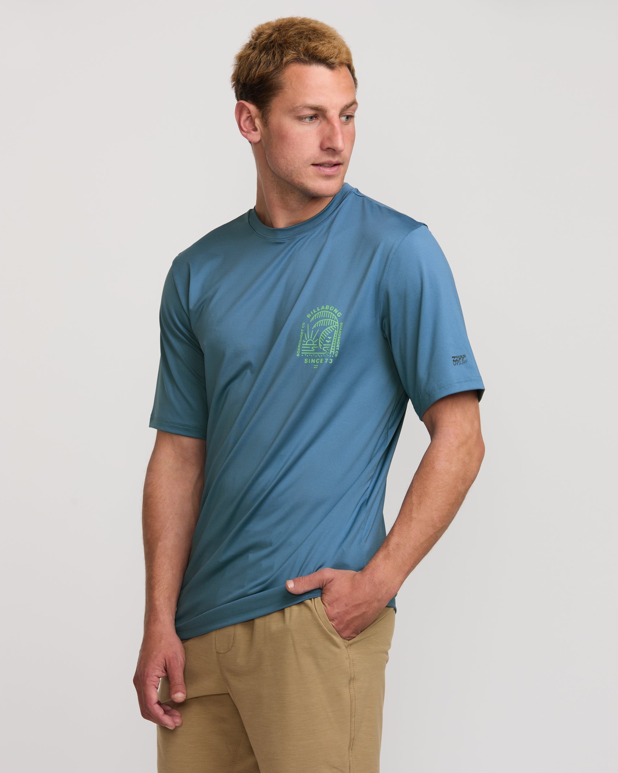 Last Night Loose Fit Short Sleeve Surf Tee - Bay Blue - Image 3