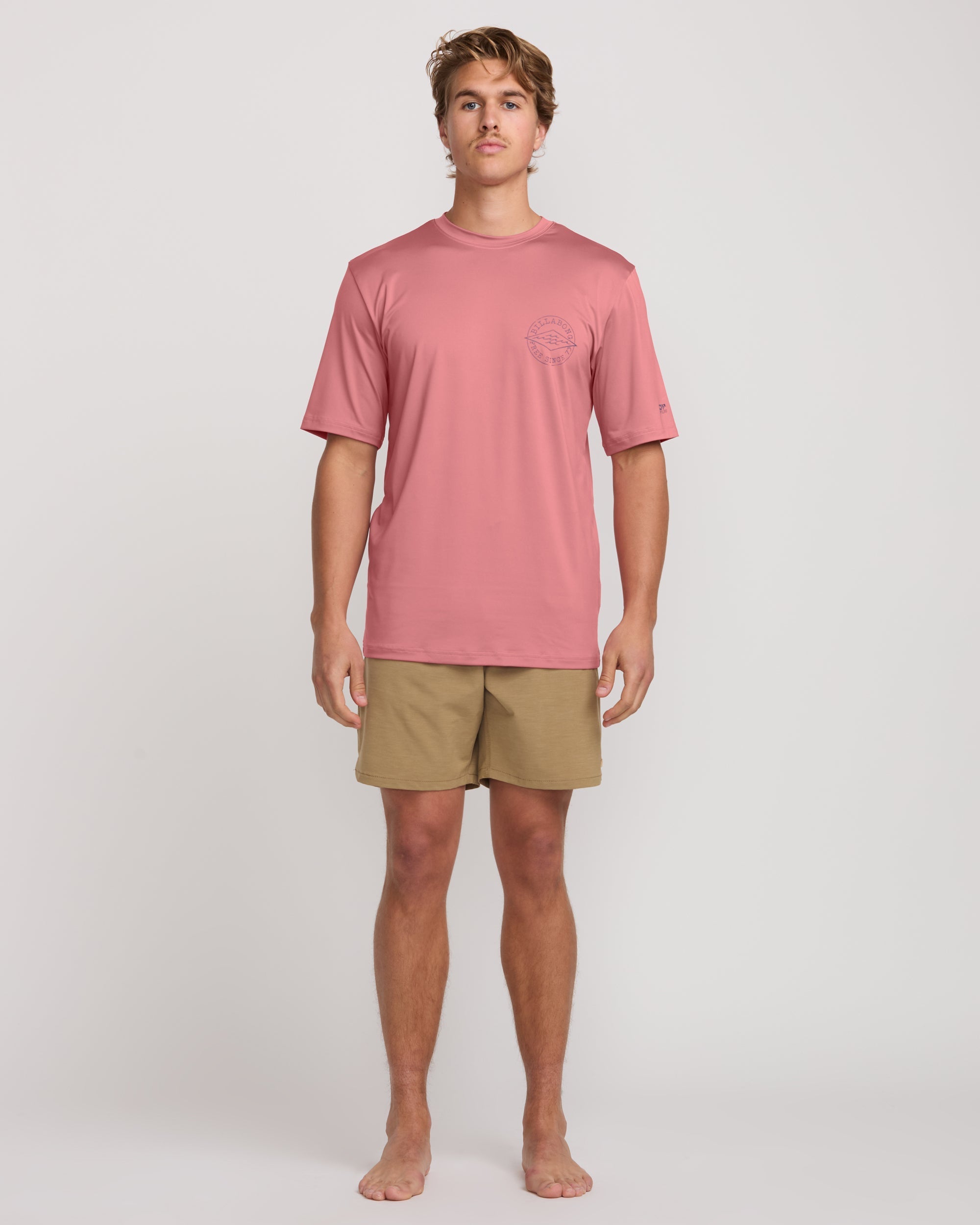 Big Dave Loose Fit Short Sleeve Surf Tee - Dusty Pink - Image 5