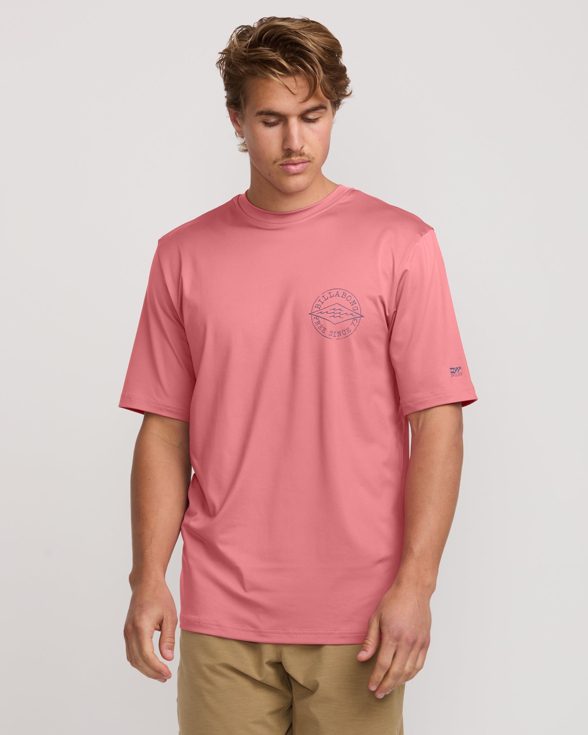 Big Dave Loose Fit Short Sleeve Surf Tee - Dusty Pink - Image 2