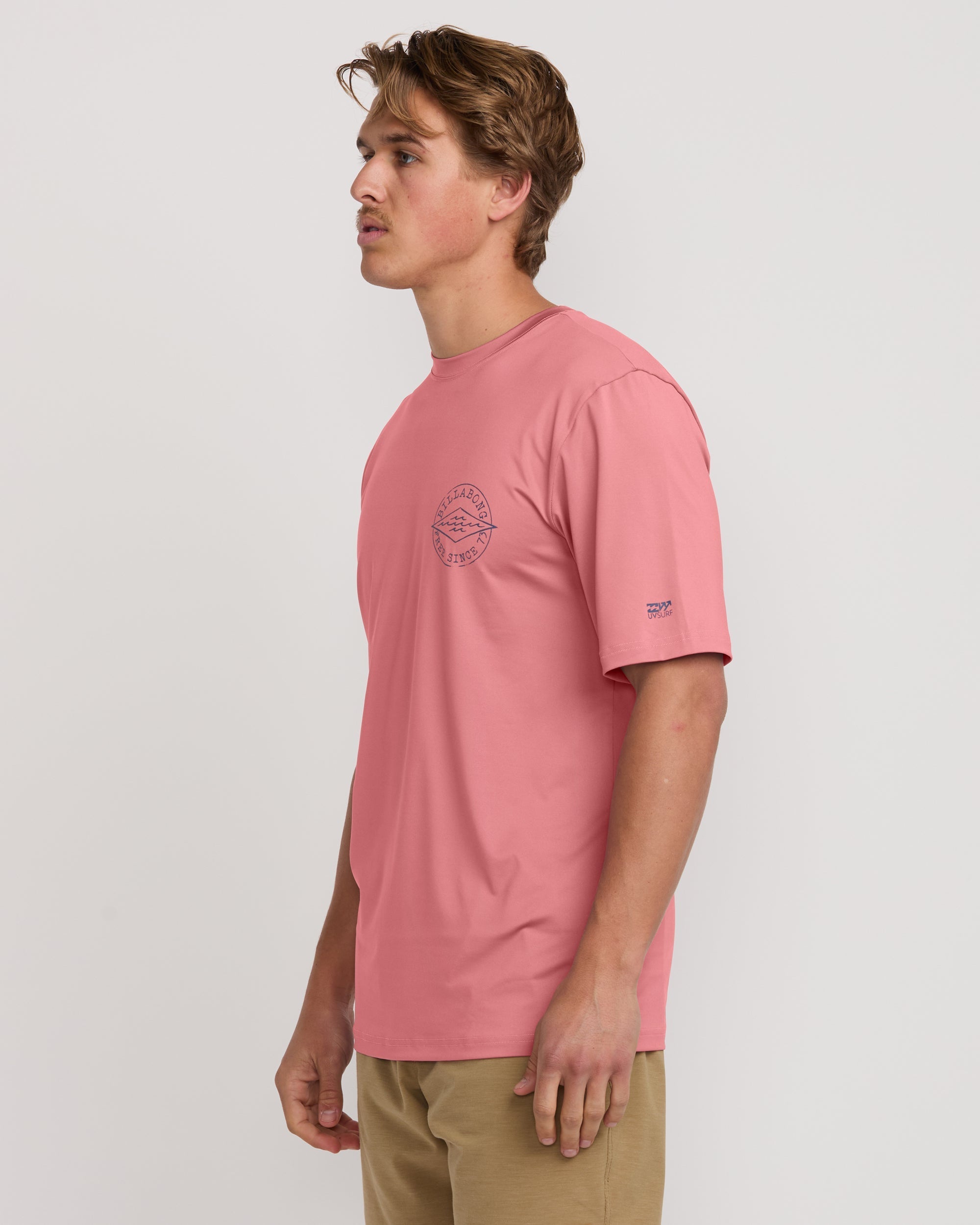 Big Dave Loose Fit Short Sleeve Surf Tee - Dusty Pink - Image 3