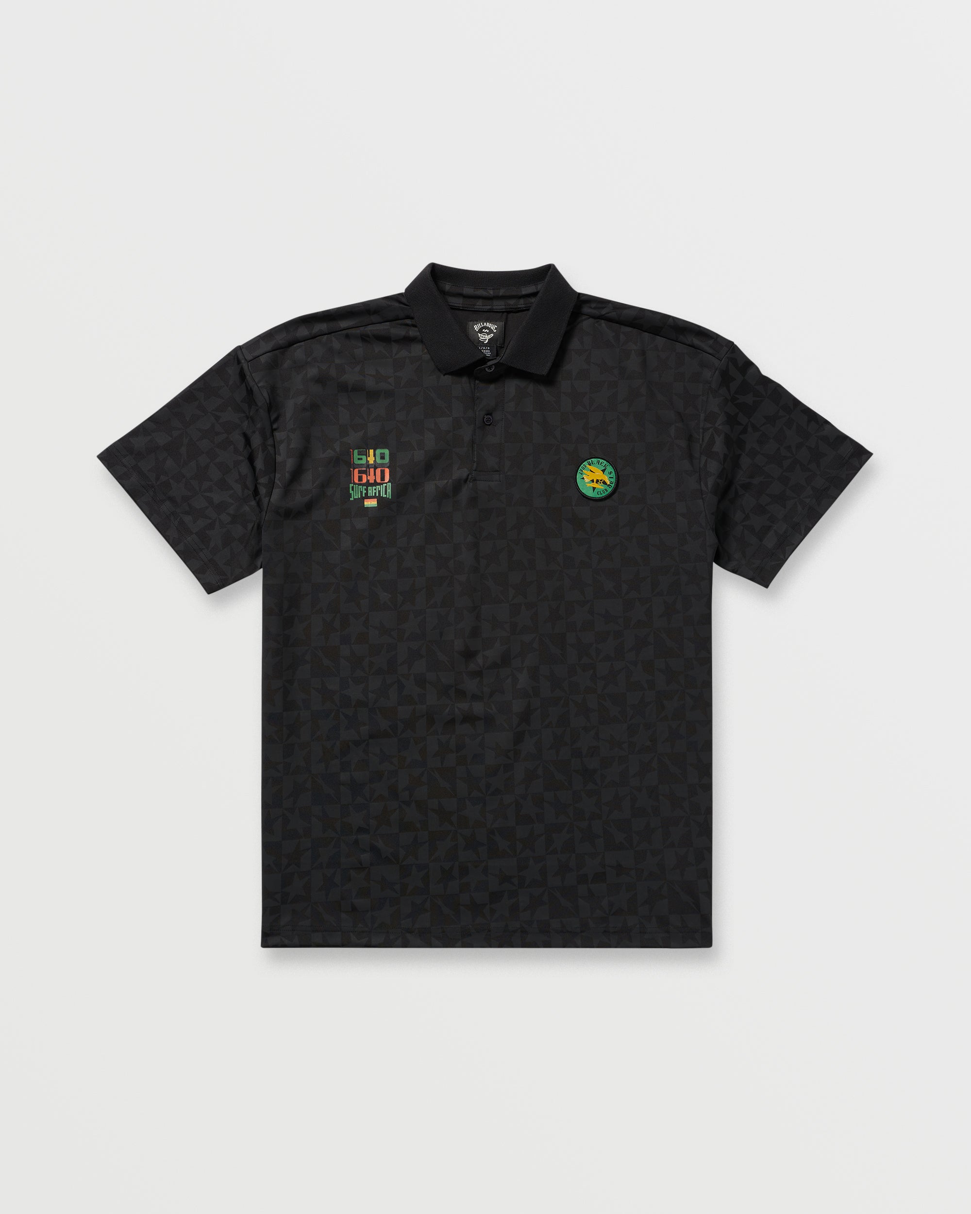 Billabong x Mami Wata Black Star Surf Club Short Sleeve Polo Shirt - Black - Image 6