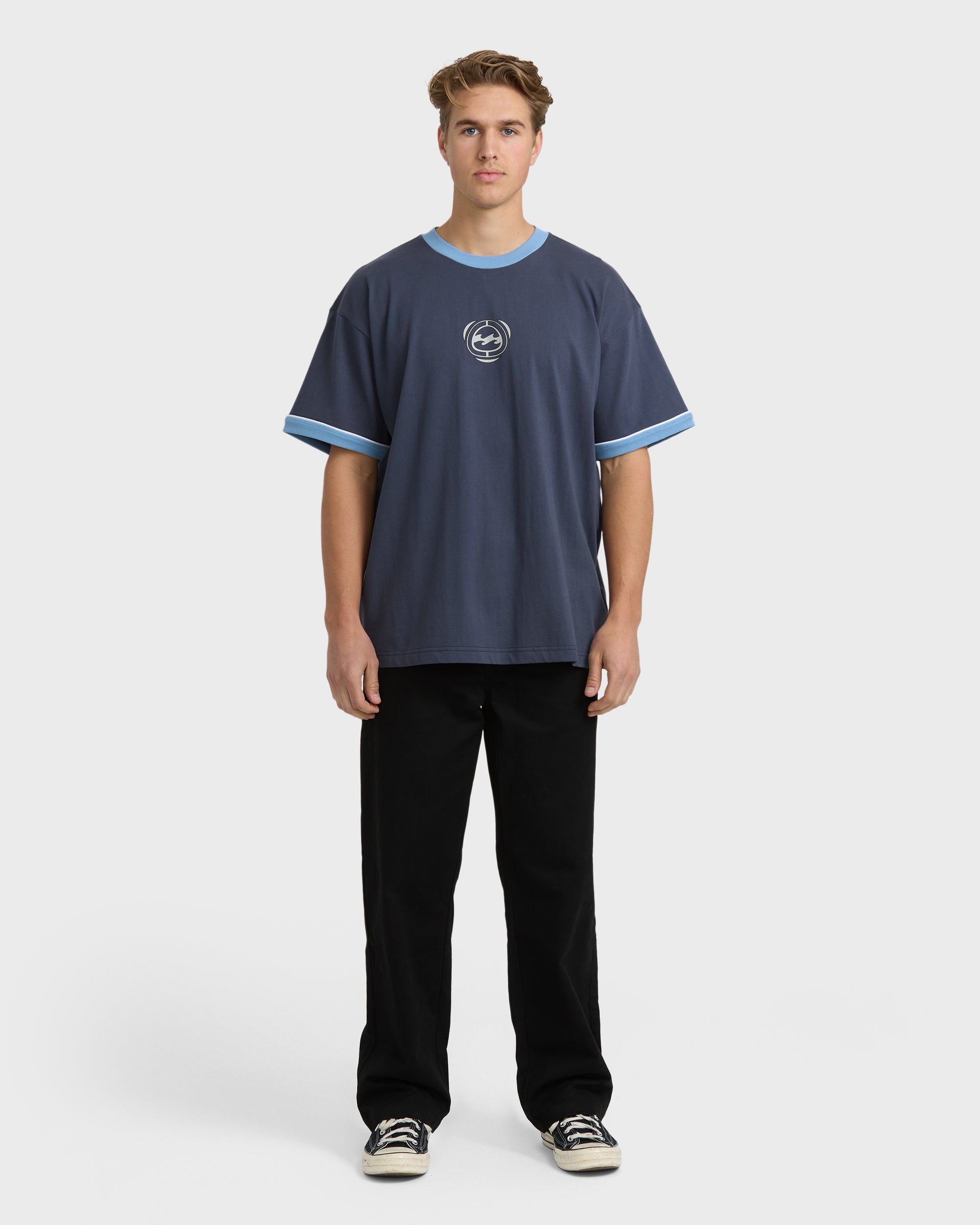 Spec Ringer Short Sleeve T-Shirt - Vintage Navy - Image 4