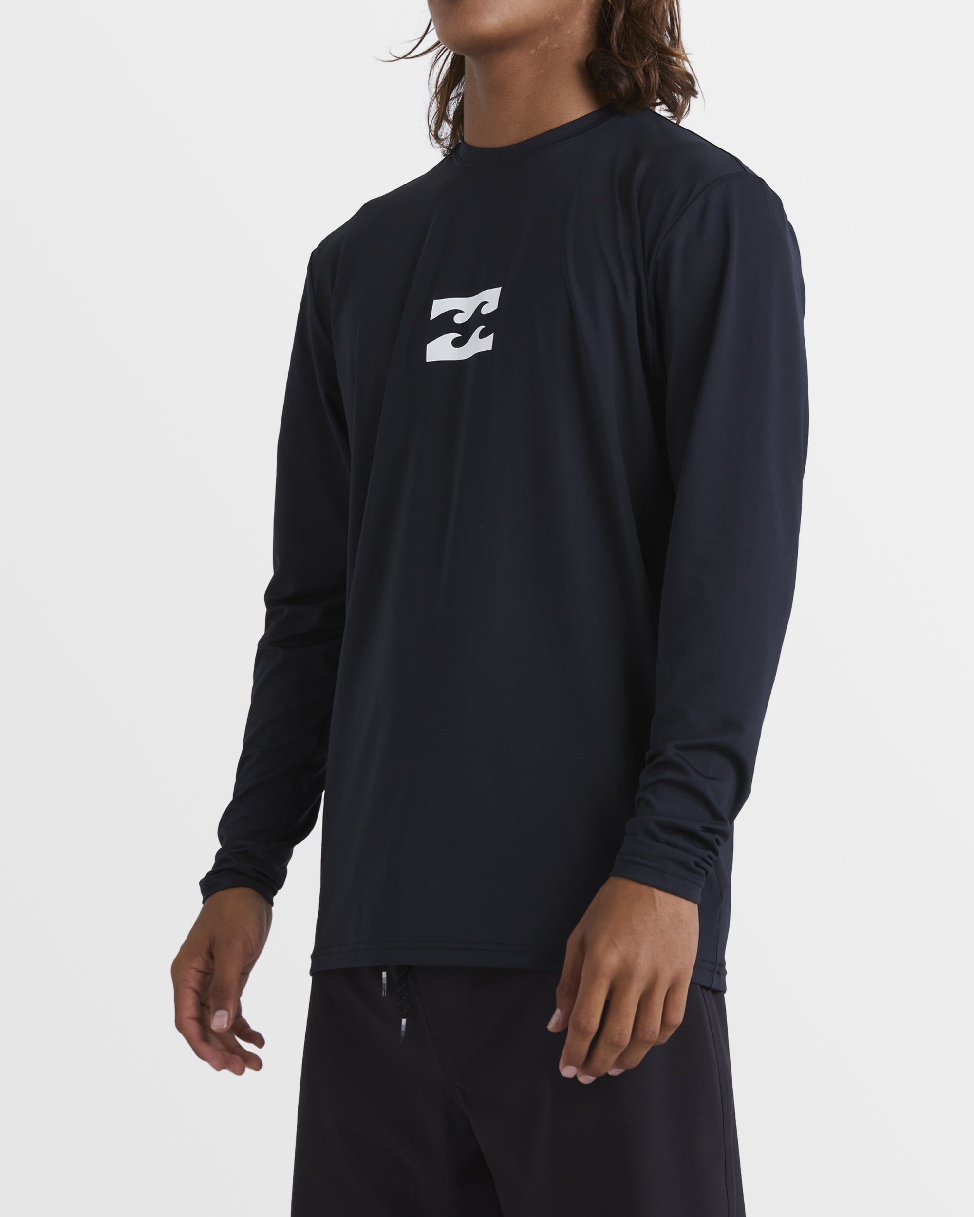 All Day Wave Loose Fit Long Sleeve Surf Tee - Black - Image 3