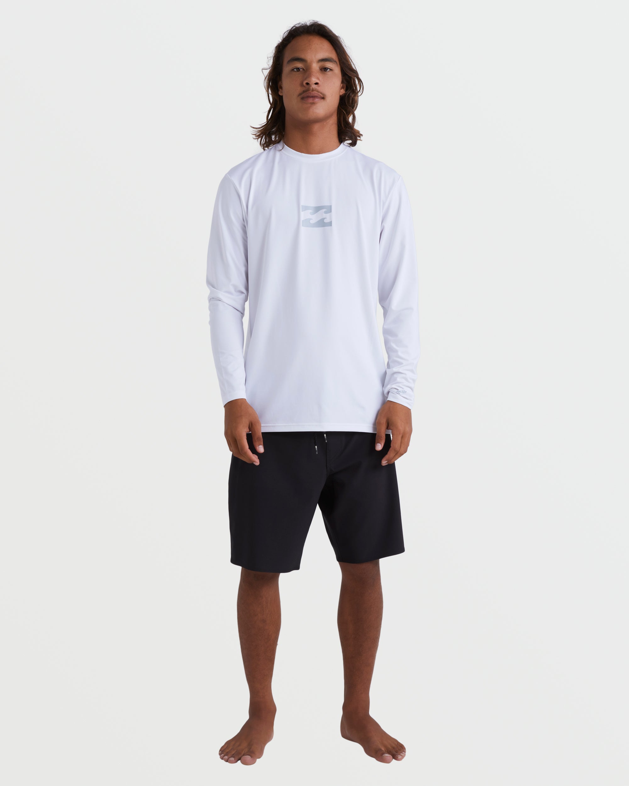 All Day Wave Loose Fit Long Sleeve Surf Tee - White - Image 3