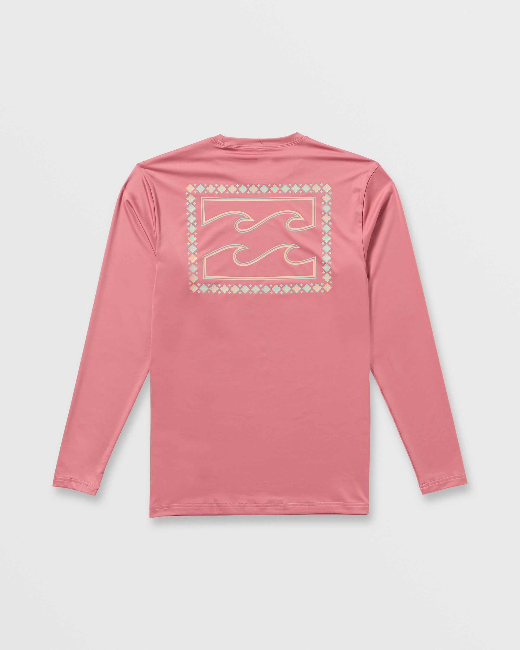 Crayon Wave Loose Fit Long Sleeve Surf Tee - Dusty Pink - Image 4