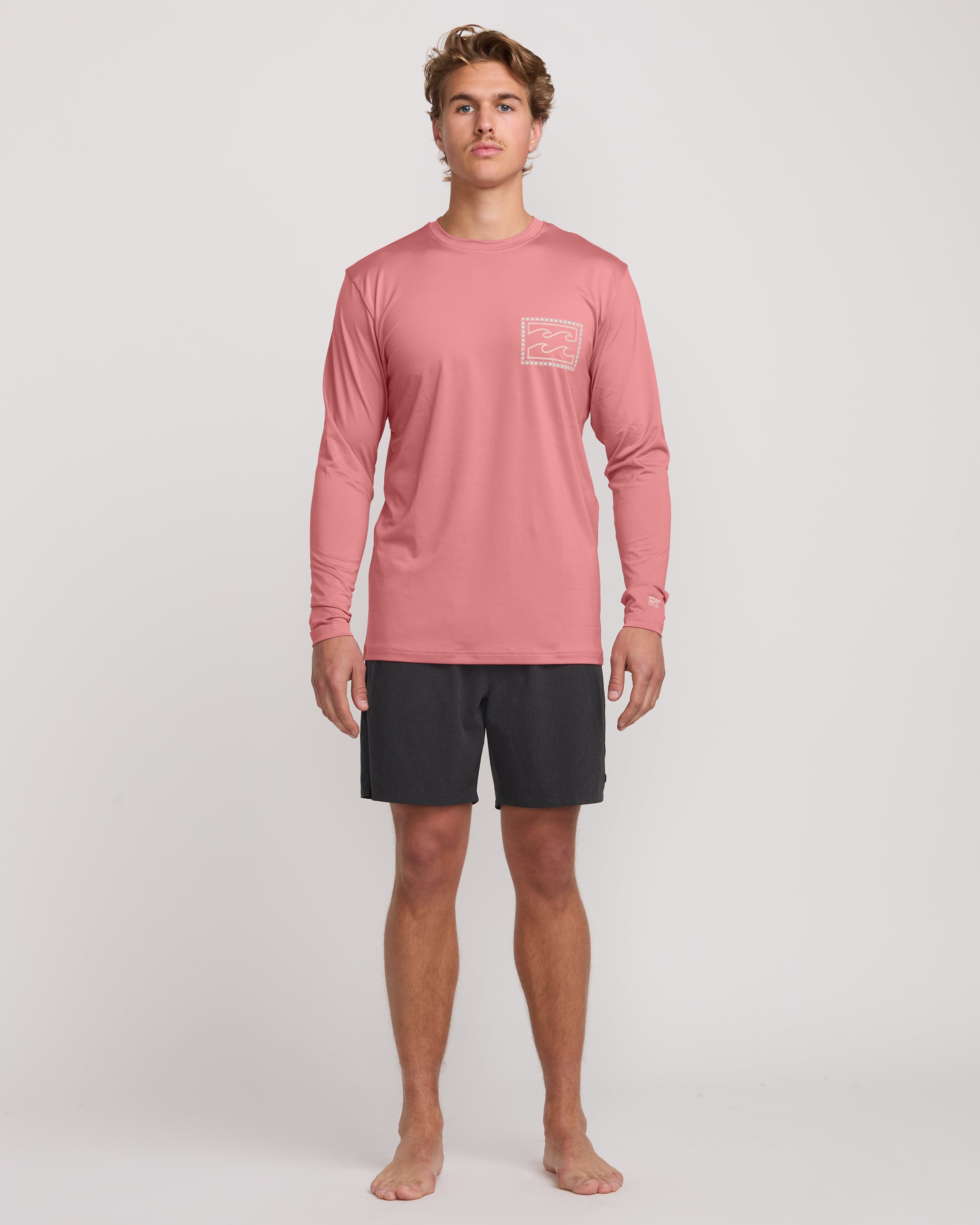 Crayon Wave Loose Fit Long Sleeve Surf Tee - Dusty Pink - Image 5