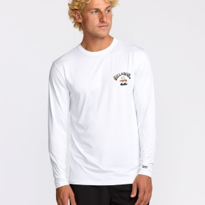 Arch Fade Loose Fit Long Sleeve Surf T-Shirt - White