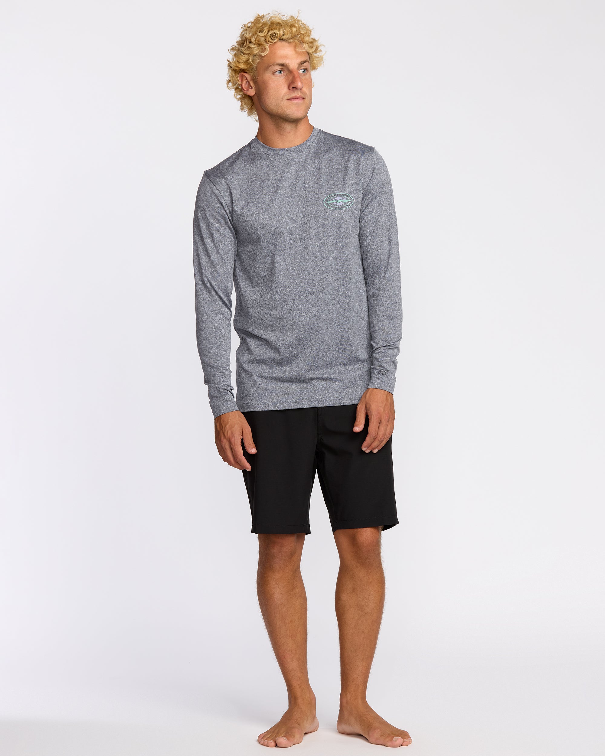 Diamond Vision Loose Fit Long Sleeve Surf T-Shirt - Grey Htr - Image 4