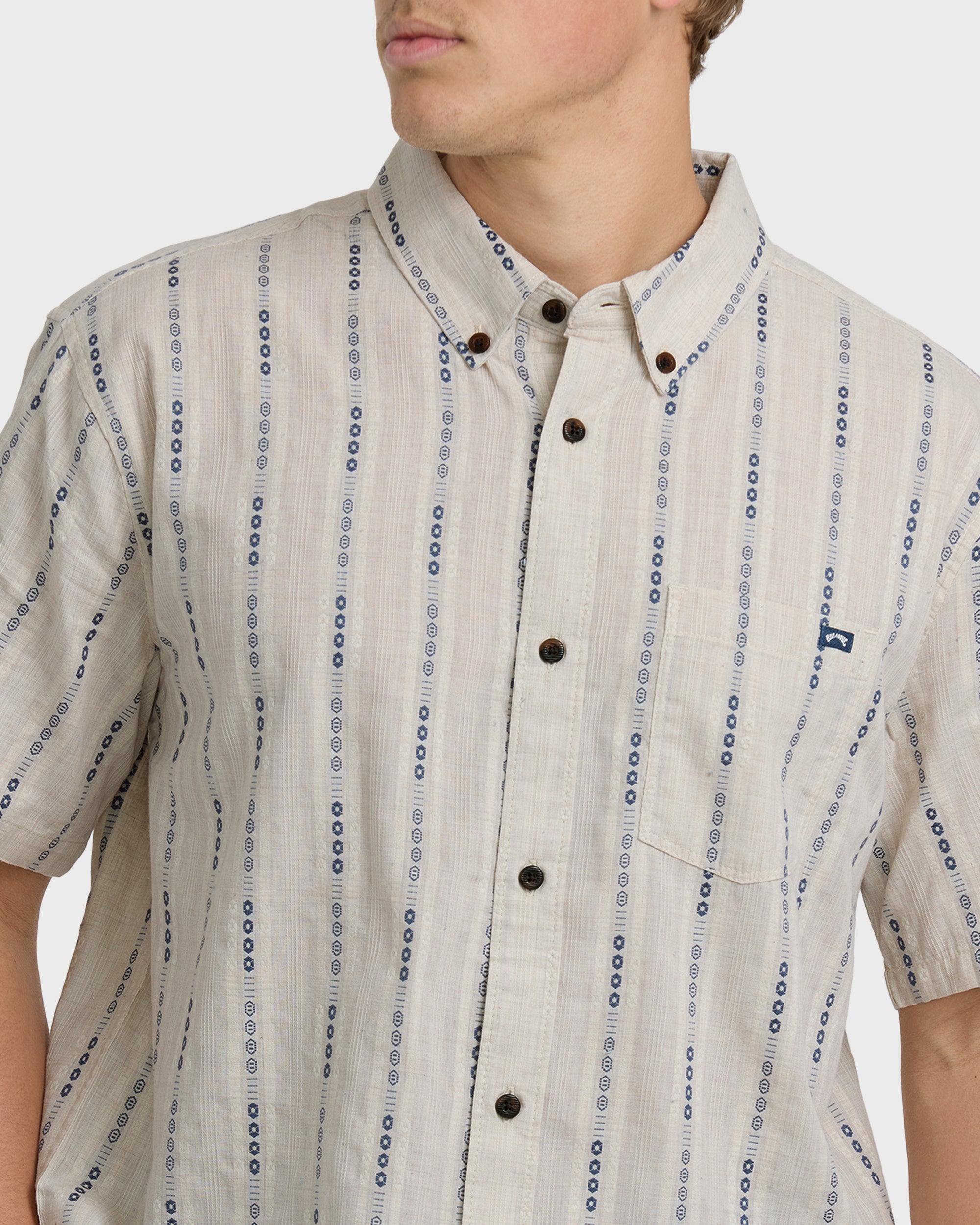 All Day Jacquard Short Sleeve Shirt - Stone - Image 4