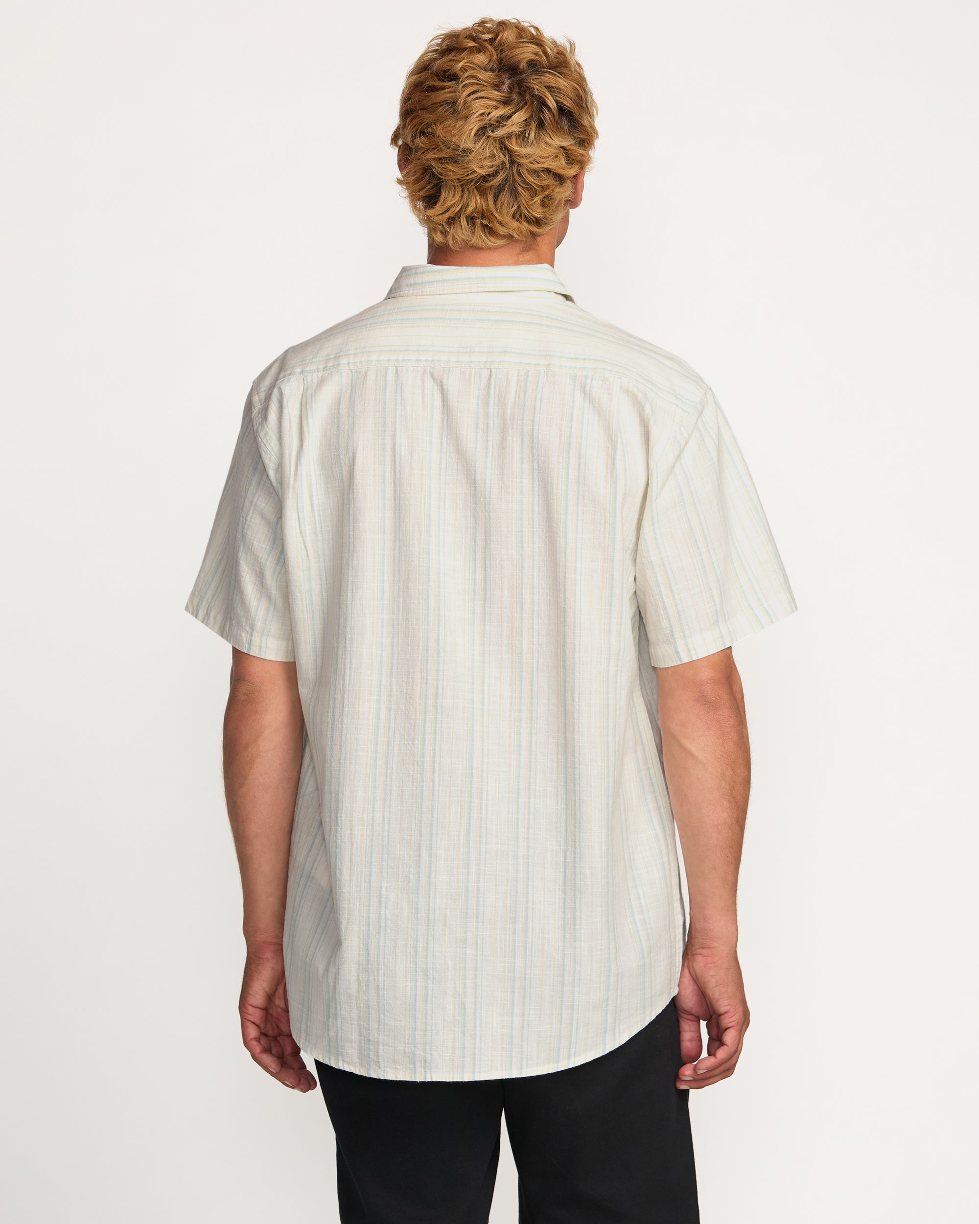 All Day Stripe Short Sleeve Shirt - Off White - Image 2