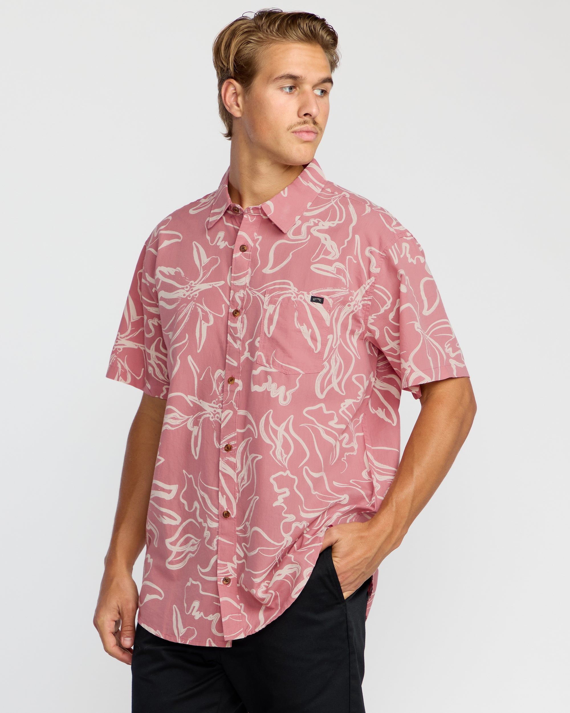 Sundays Short Sleeve Shirt - Faded Rose - Image 3