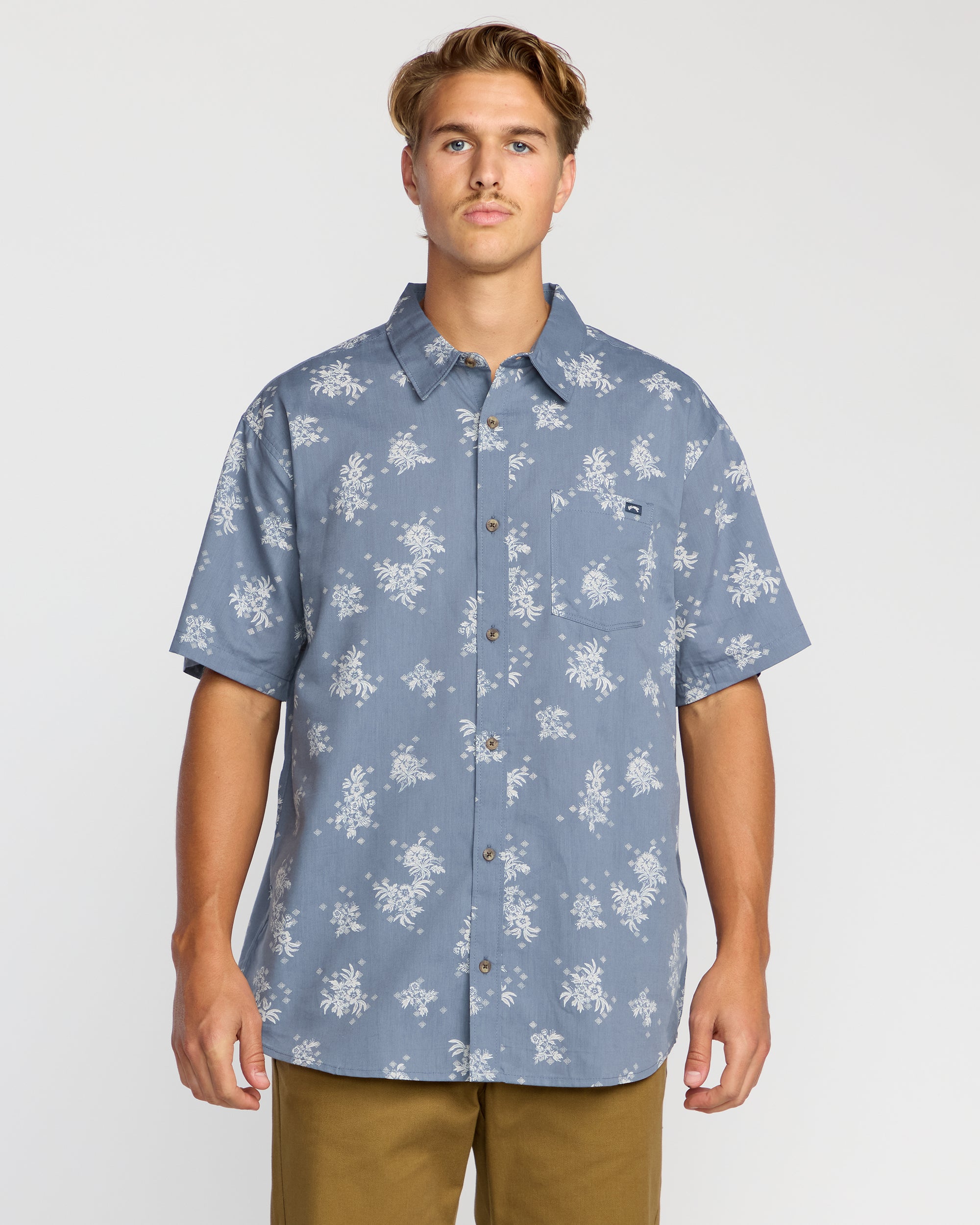Sundays Mini Short Sleeve Shirt - Steel Blue