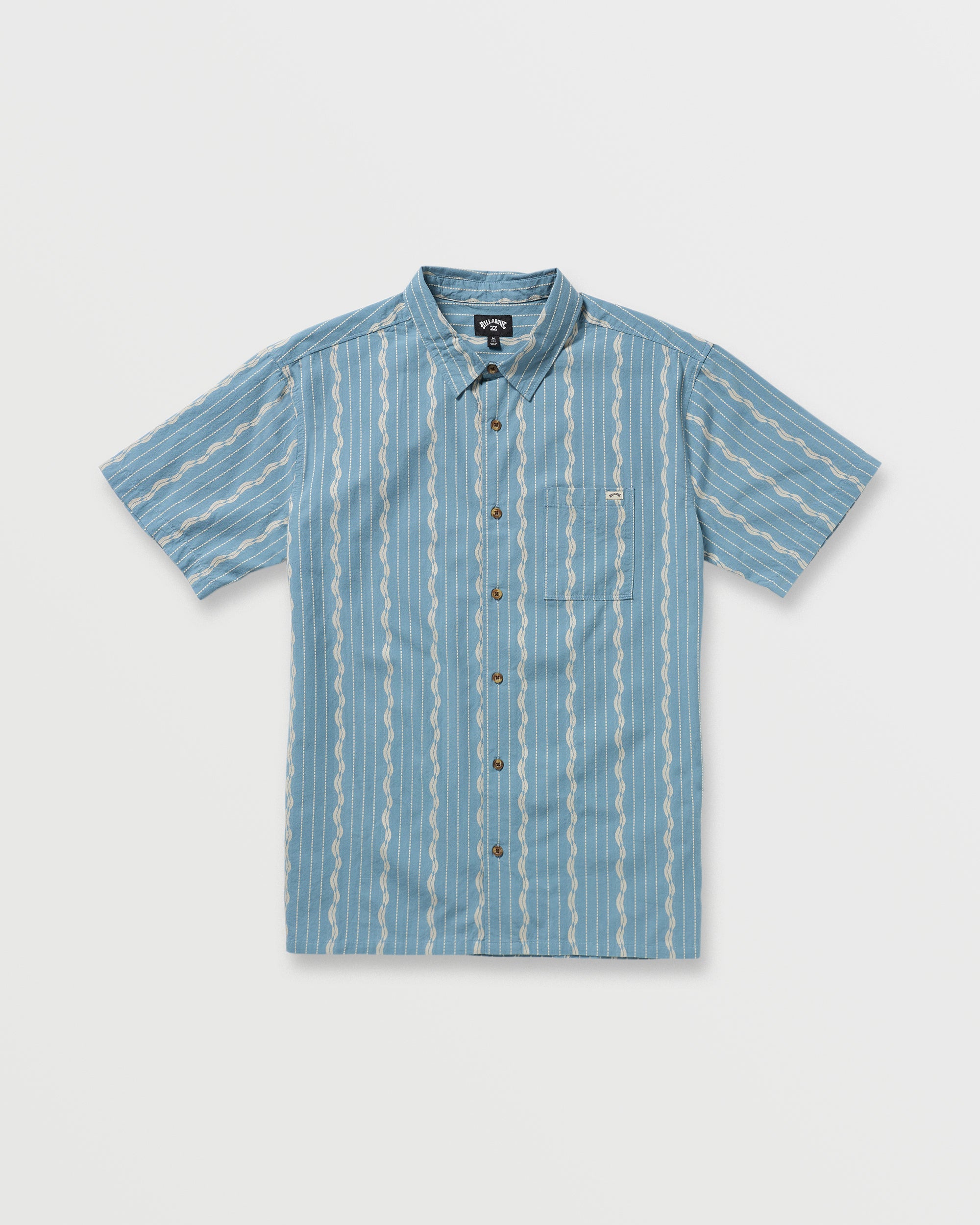 Sundays Jacquard Short Sleeve Shirt - Carolina Blue - Image 3