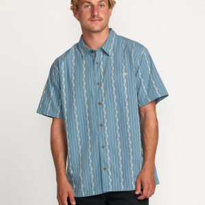 Sundays Jacquard Short Sleeve Shirt - Carolina Blue