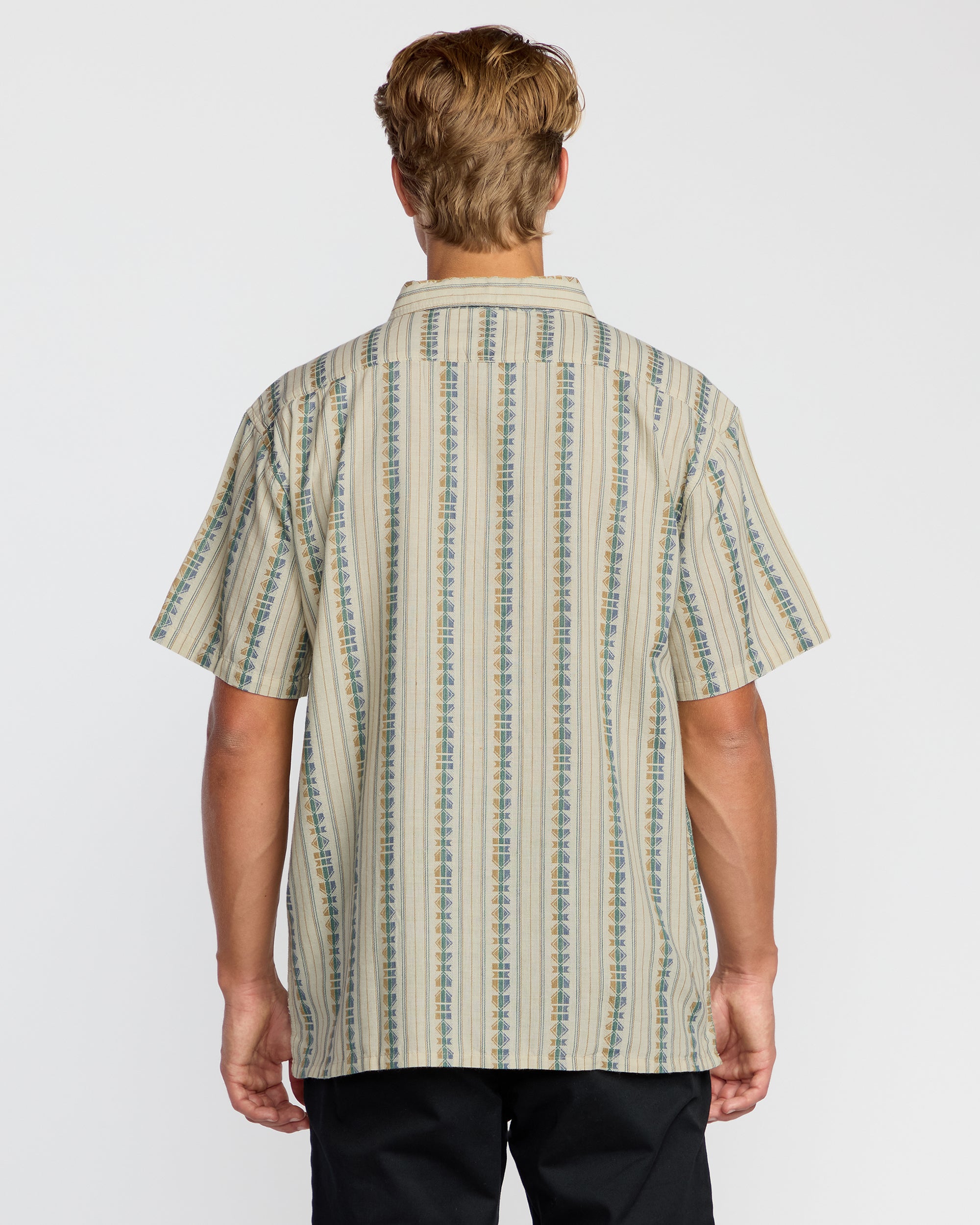 Sundays Jacquard Short Sleeve Shirt - Cream - Image 3