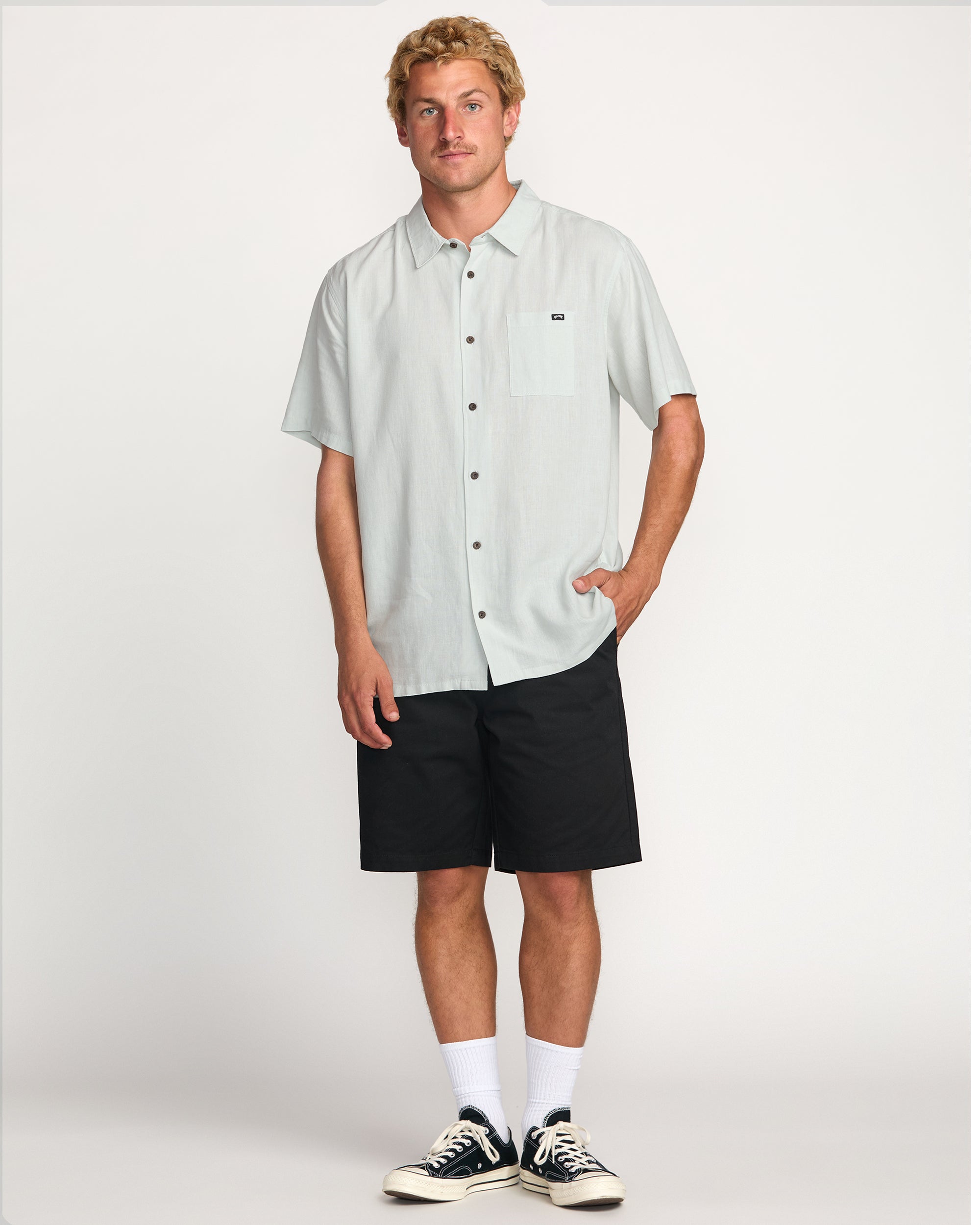 Ricardo Short Sleeve Shirt - Ash Blue - Image 3