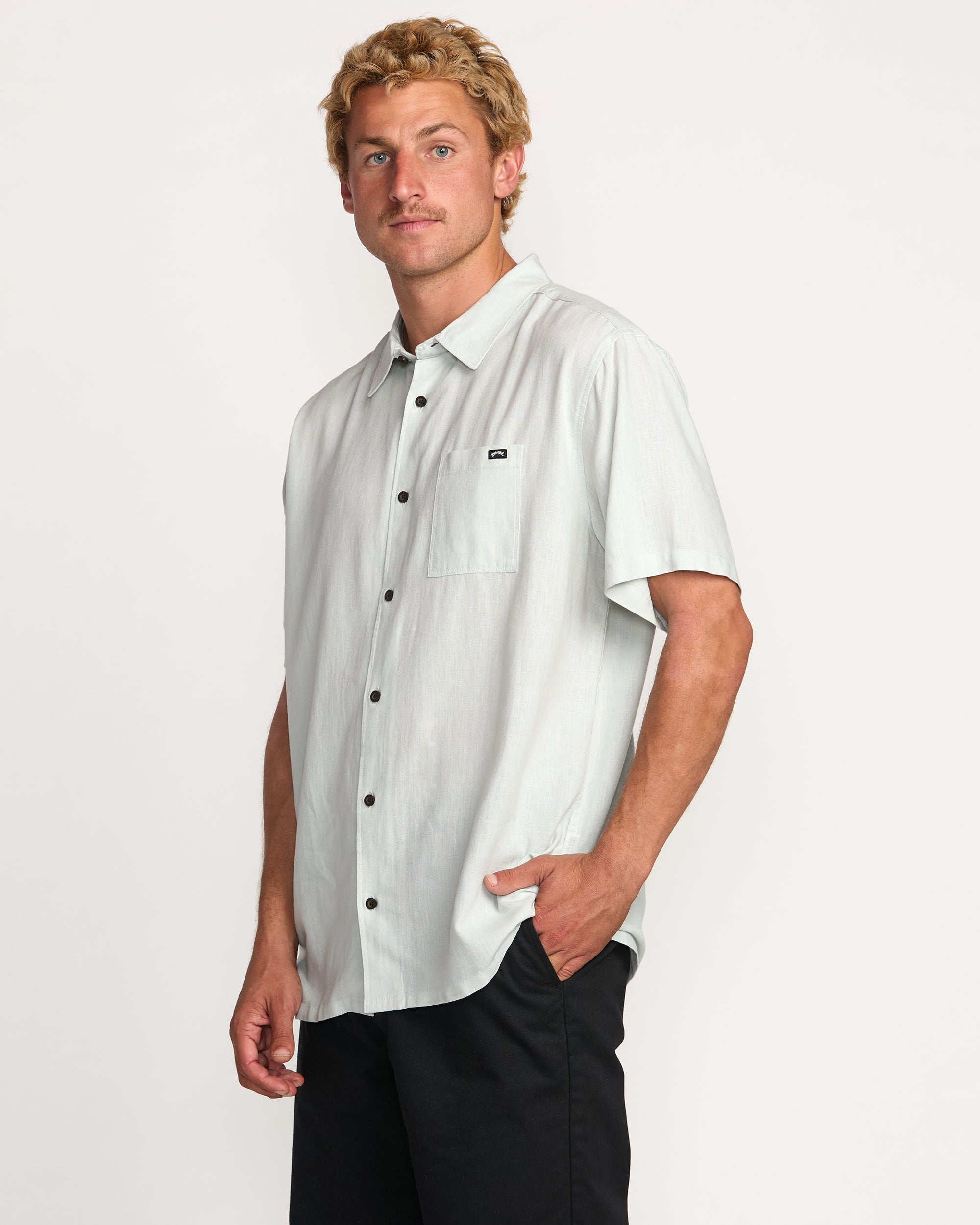 Ricardo Short Sleeve Shirt - Ash Blue - Image 4