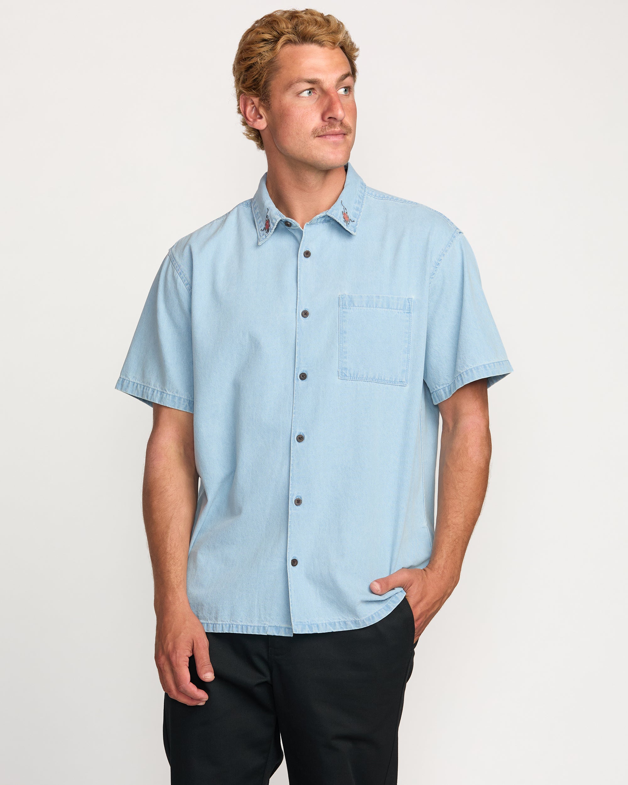 Occy Short Sleeve Shirt - Cloud Blue - Image 2