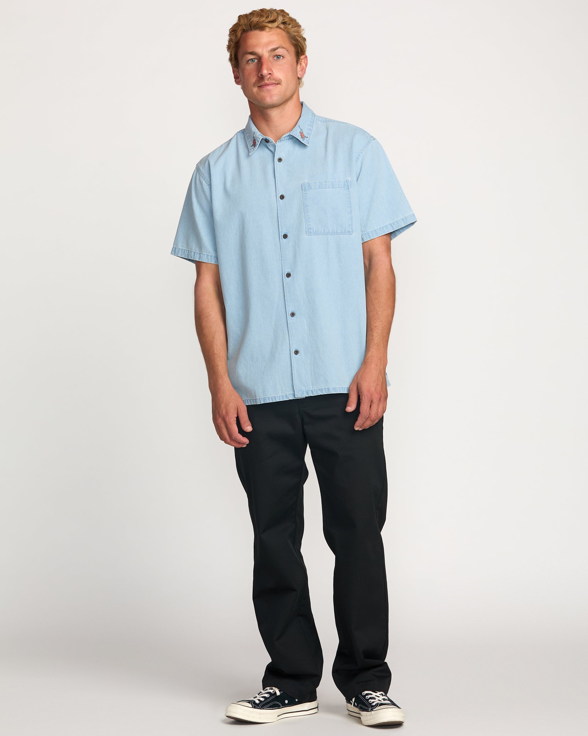 Occy Short Sleeve Shirt - Cloud Blue - Image 6
