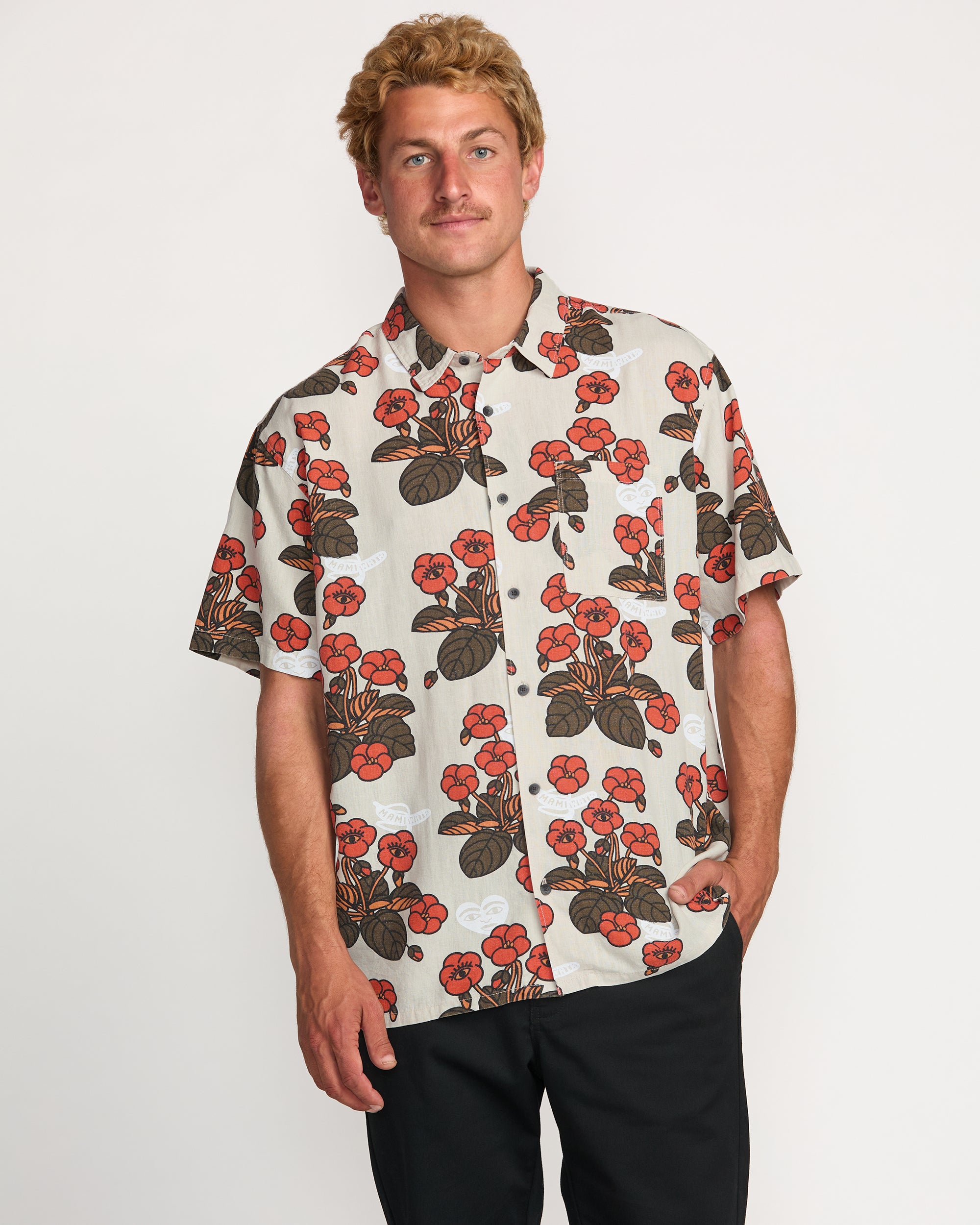 Billabong x Mami Wata Icons Short Sleeve Shirt - Stone - Image 3
