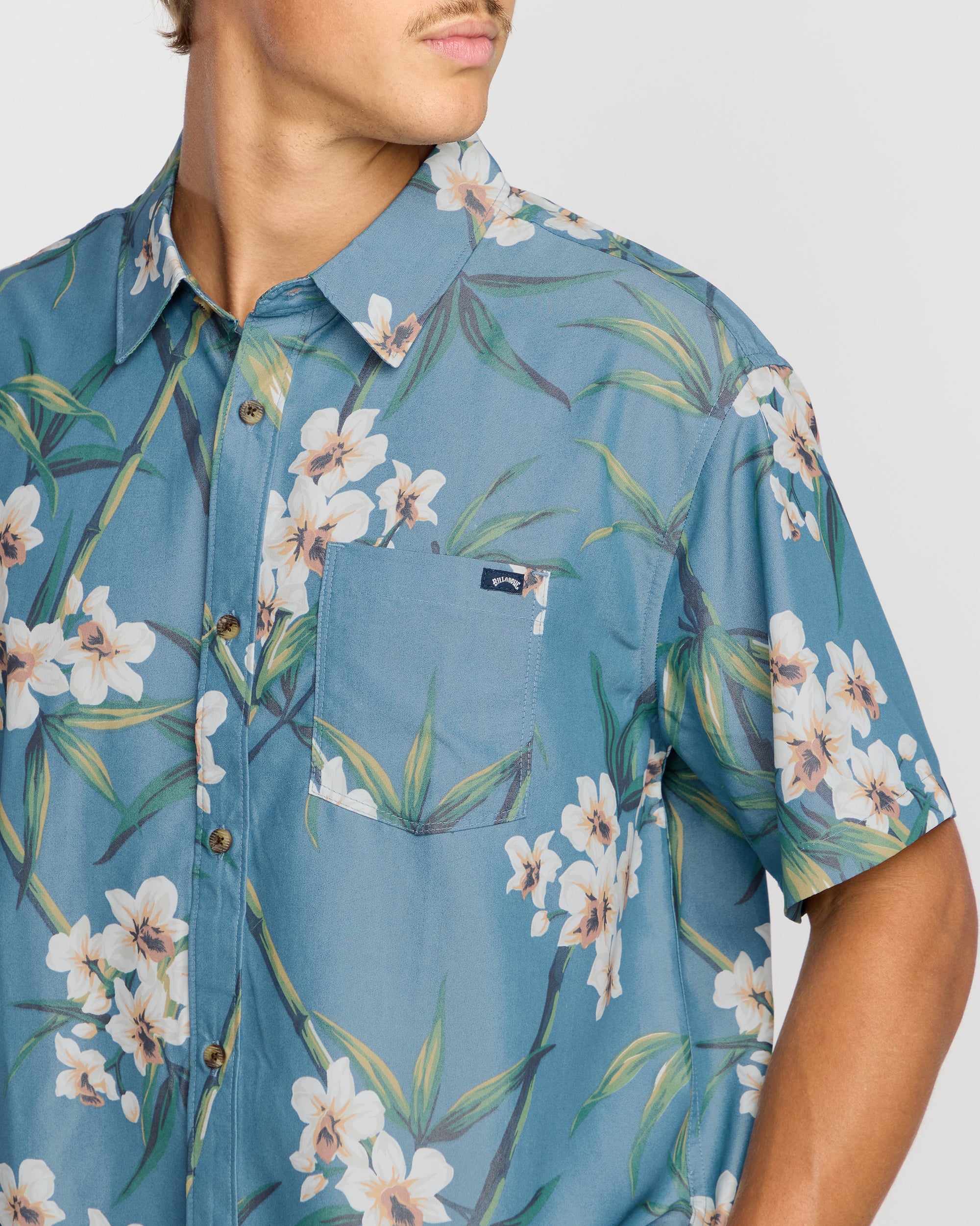 Sundays Lounge Short Sleeve Shirt - Steel Blue - Image 5