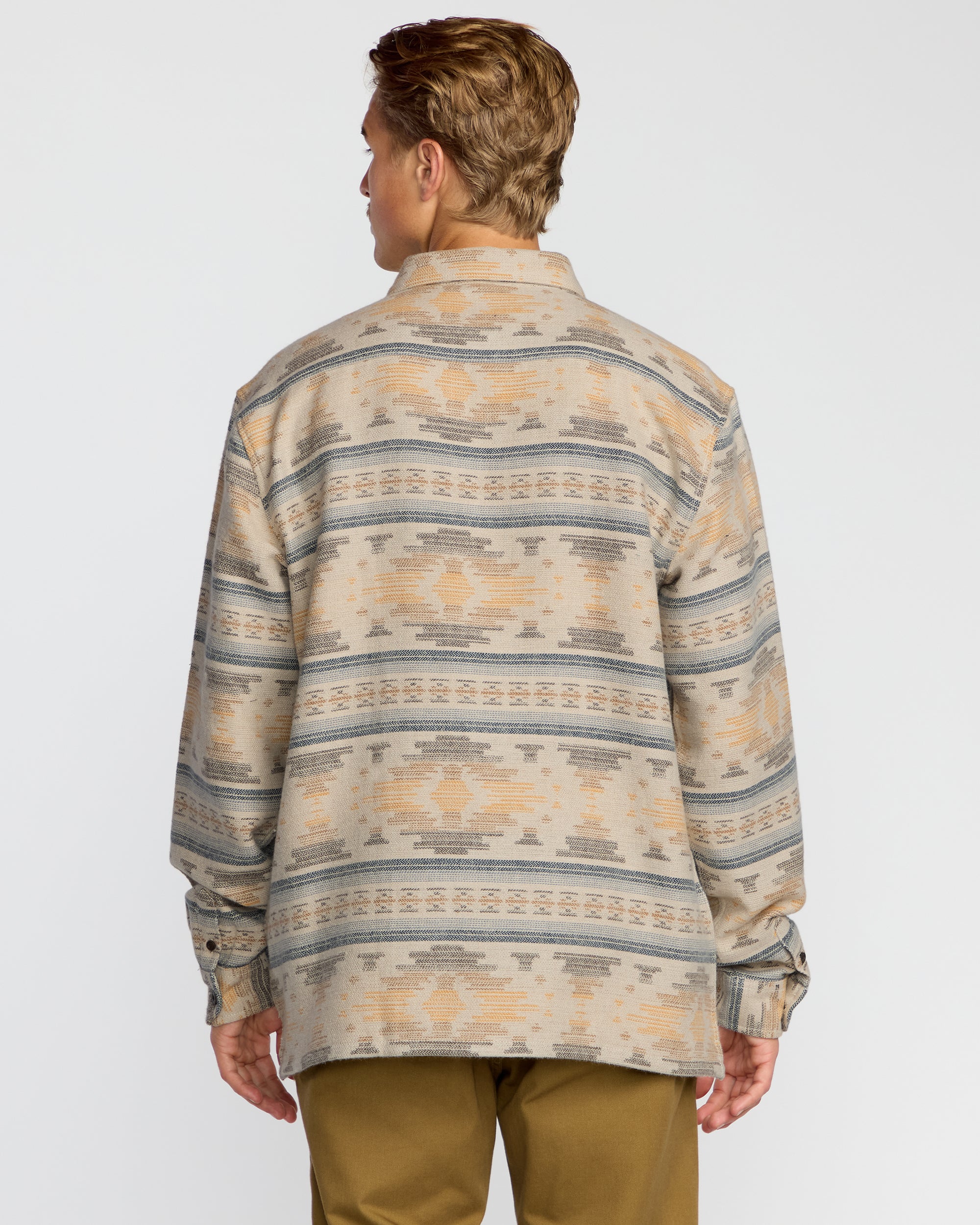 Offshore Jacquard Long Sleeve Flannel Shirt - Sand - Image 6