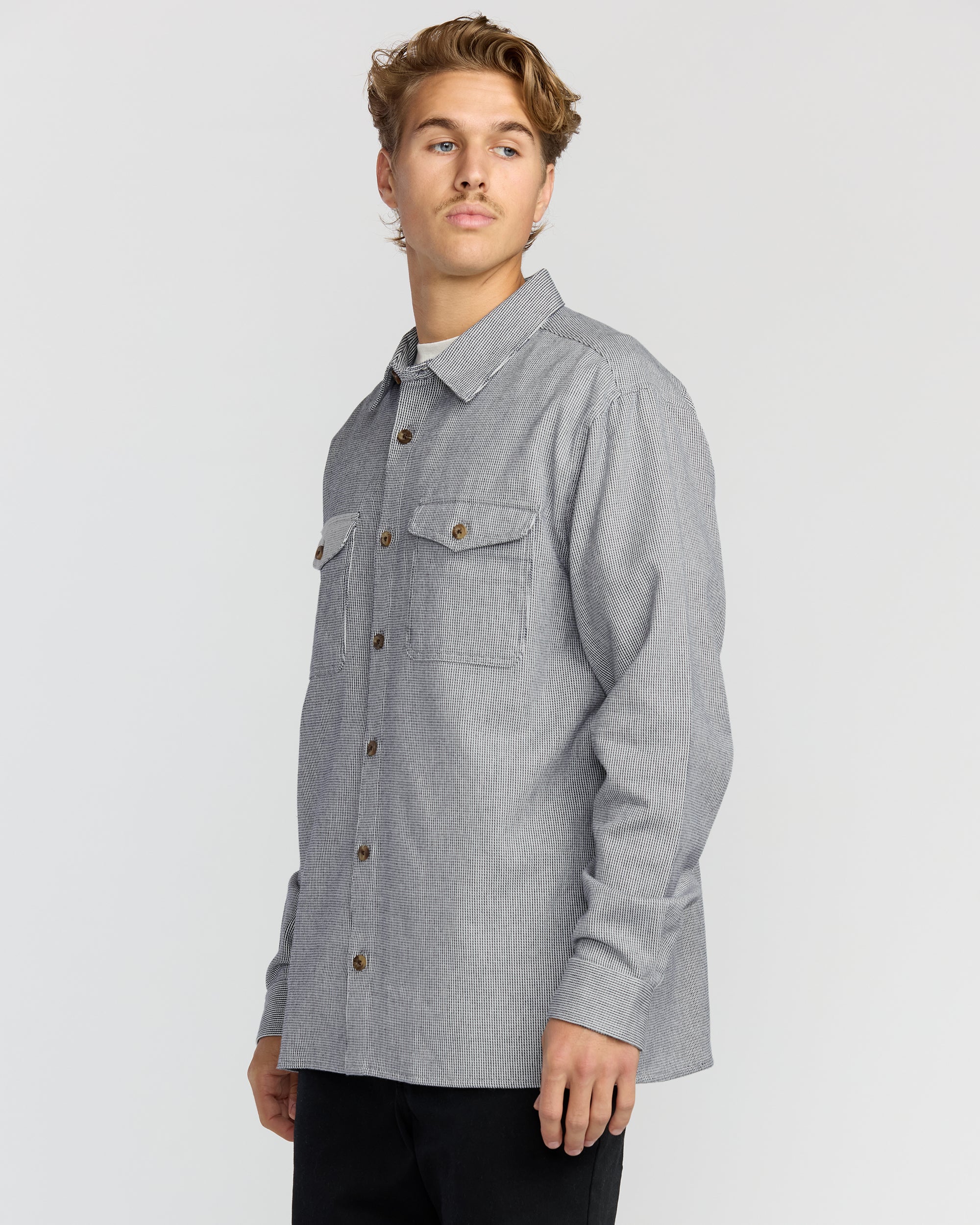 Austin Garage Long Sleeve Shirt - Stone Blue - Image 5