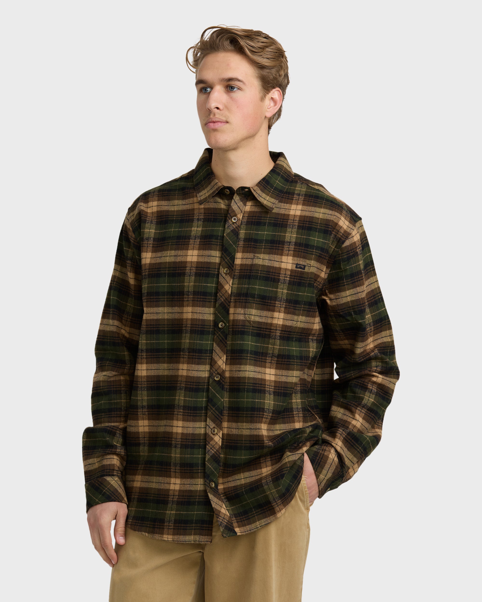 Coastline Long Sleeve Flannel Shirt - Forest
