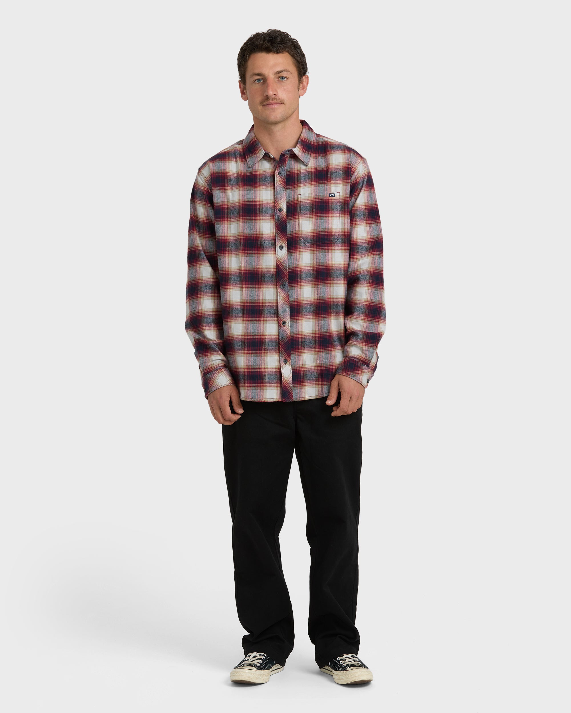 Coastline Long Sleeve Flannel Shirt - Plum - Image 4