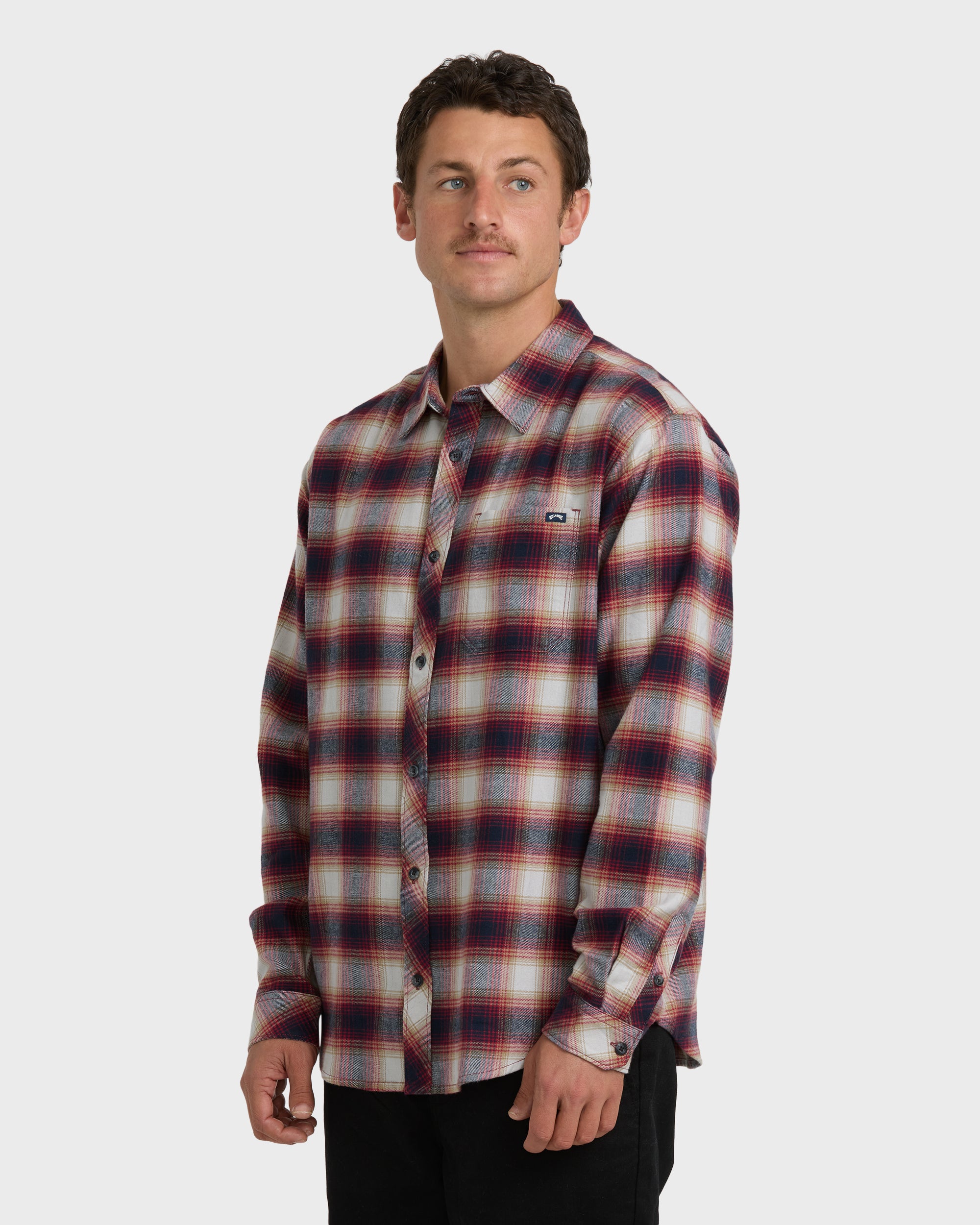 Coastline Long Sleeve Flannel Shirt - Plum - Image 3