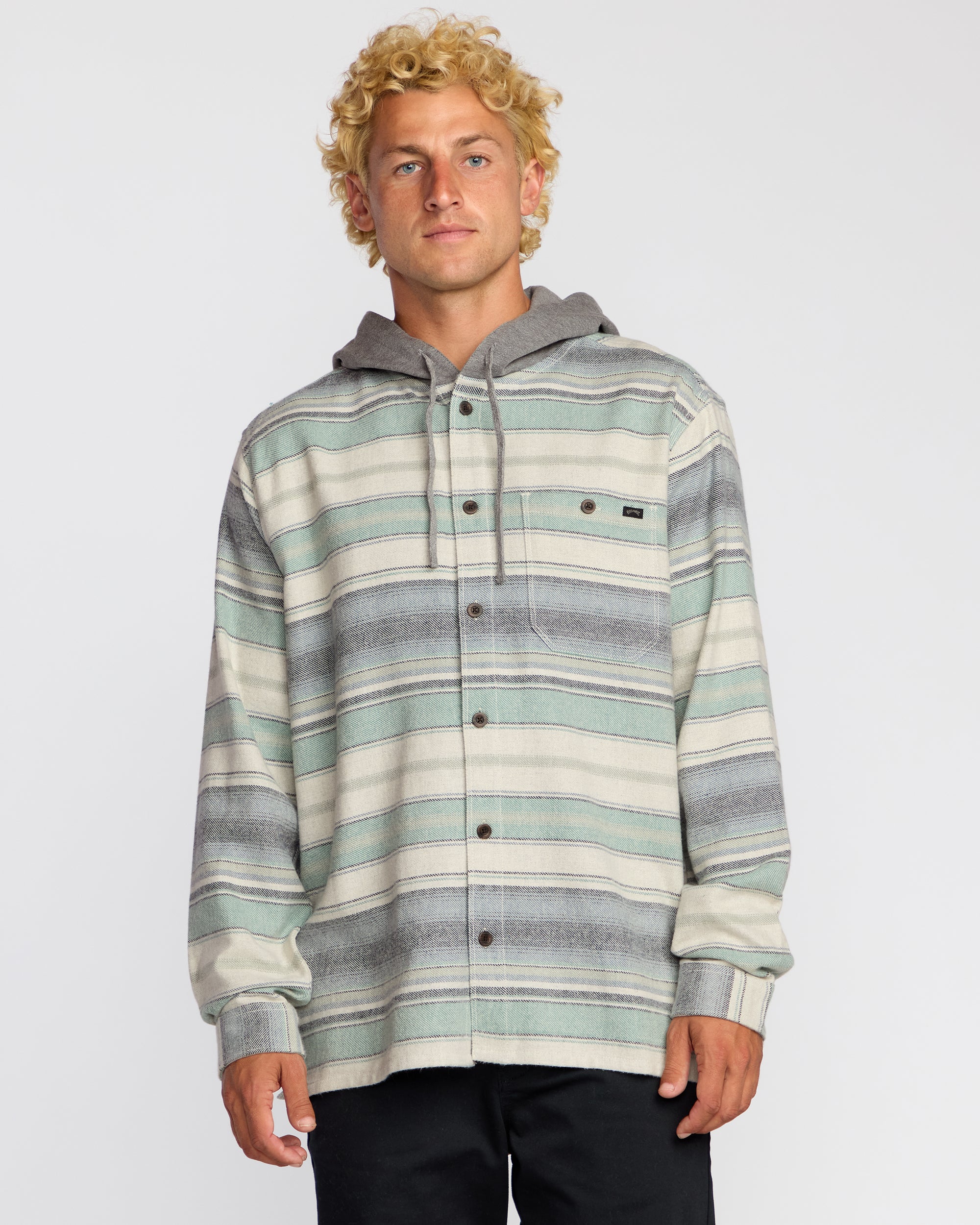 Baja Long Sleeve Flannel Shirt - Oatmeal - Image 3