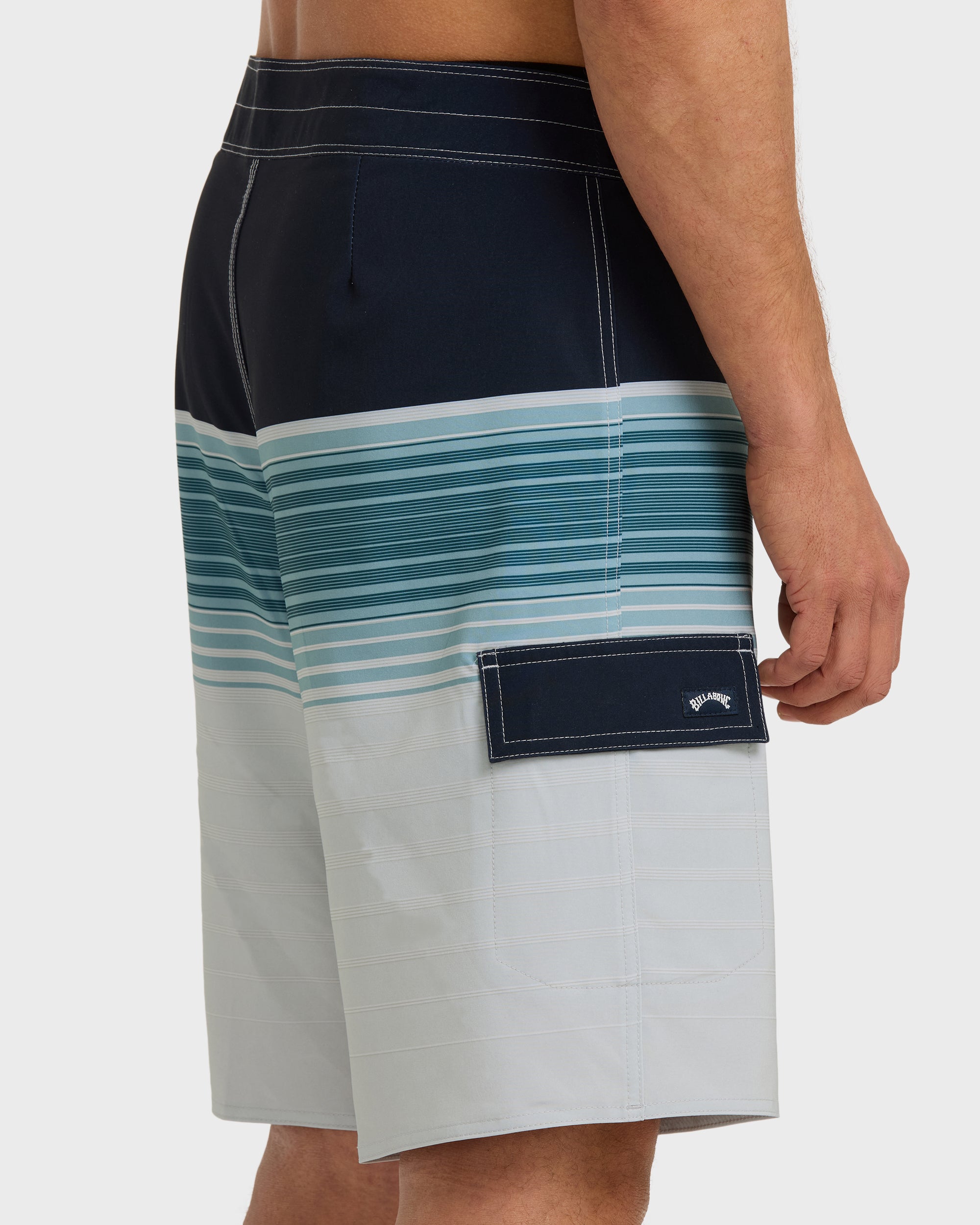 All Day Stripe Pro Performance 20 Boardshorts - Washed Blue - Image 6