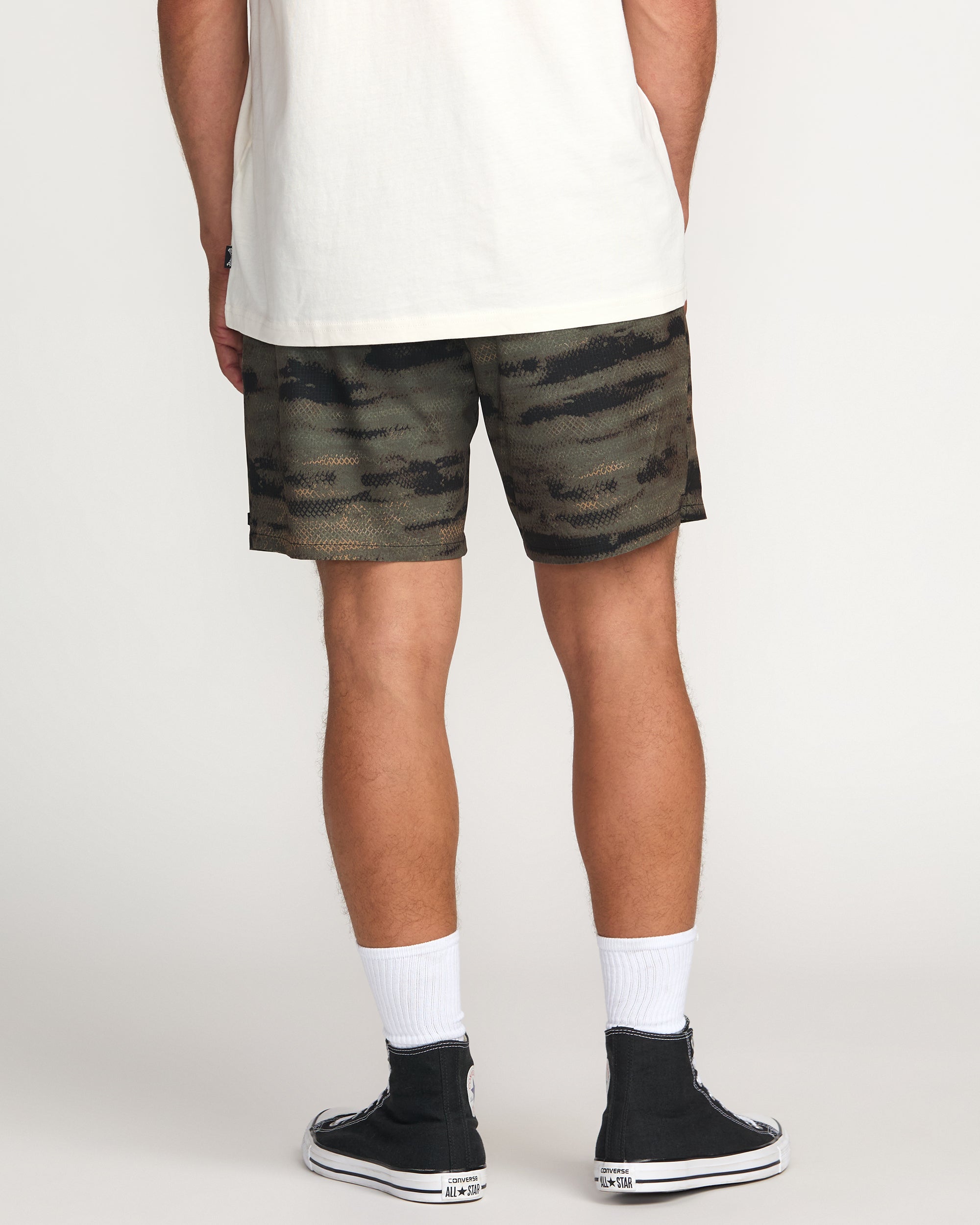 Surftrek Perforated Elastic 17 Hybrid Shorts - Dark Military - Image 2