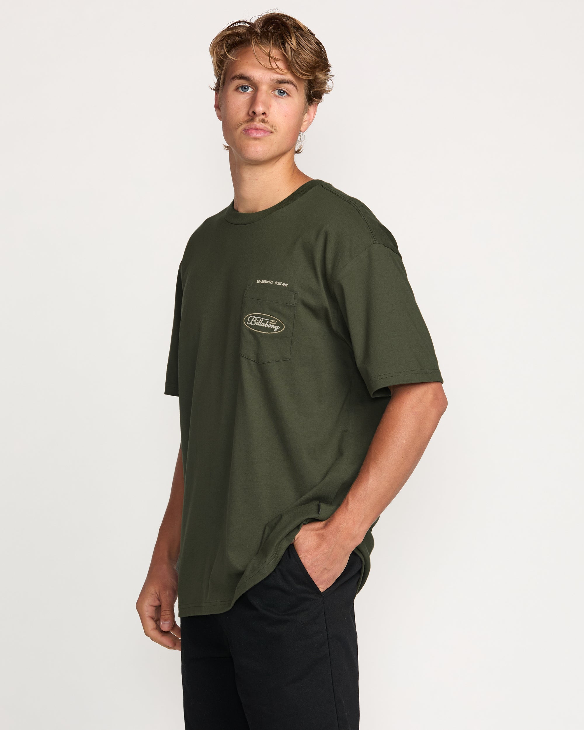 Bad Dog Pocket Regular Tee - Olive - Image 7