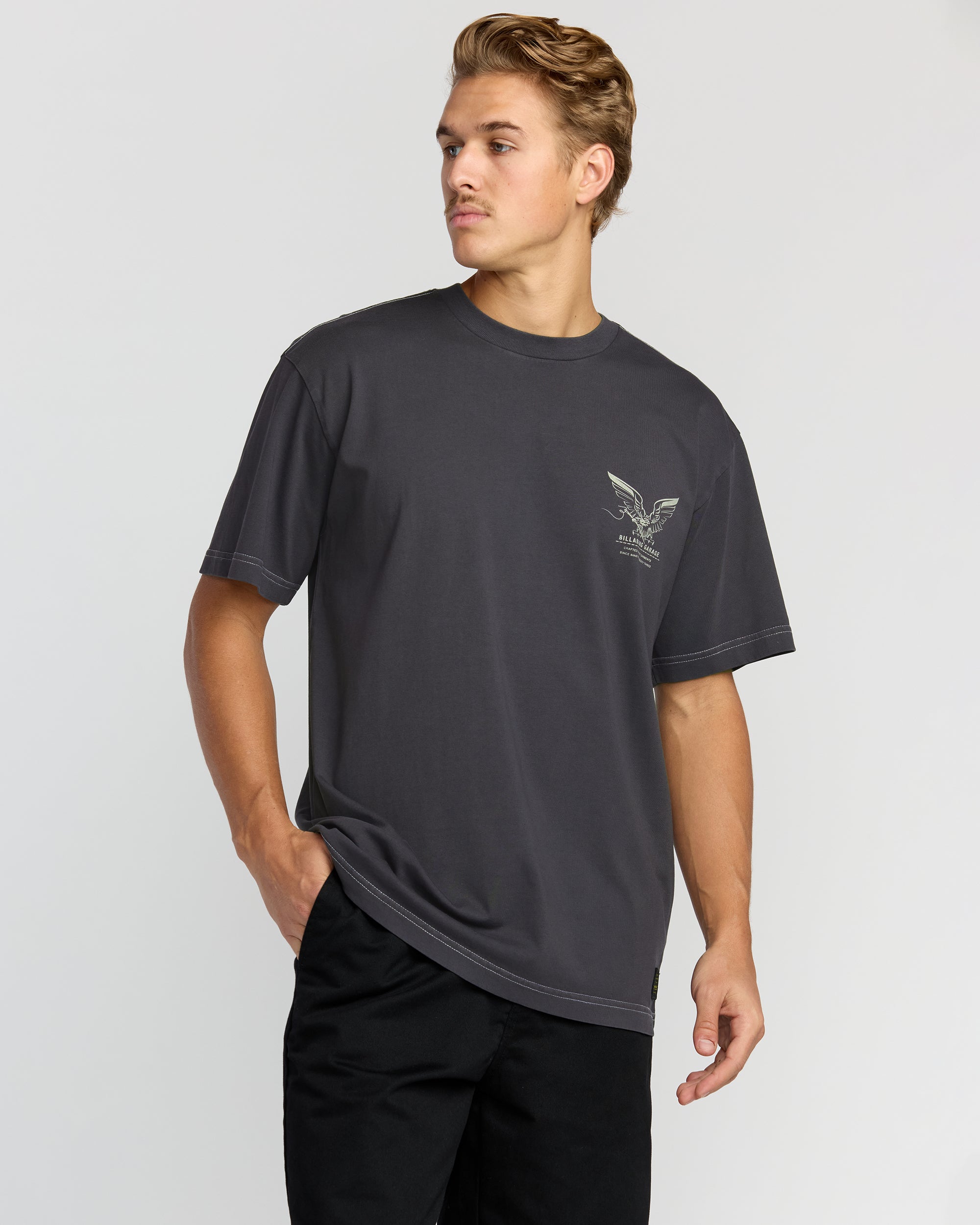 Bird Of Prey Garage OG Short Sleeve T-Shirt - Washed Black - Image 2