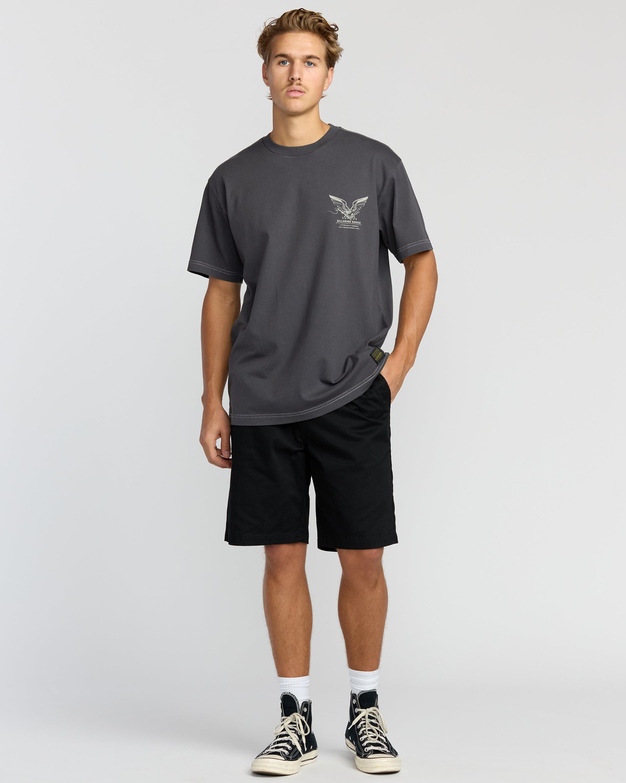 Bird Of Prey Garage OG Short Sleeve T-Shirt - Washed Black - Image 7