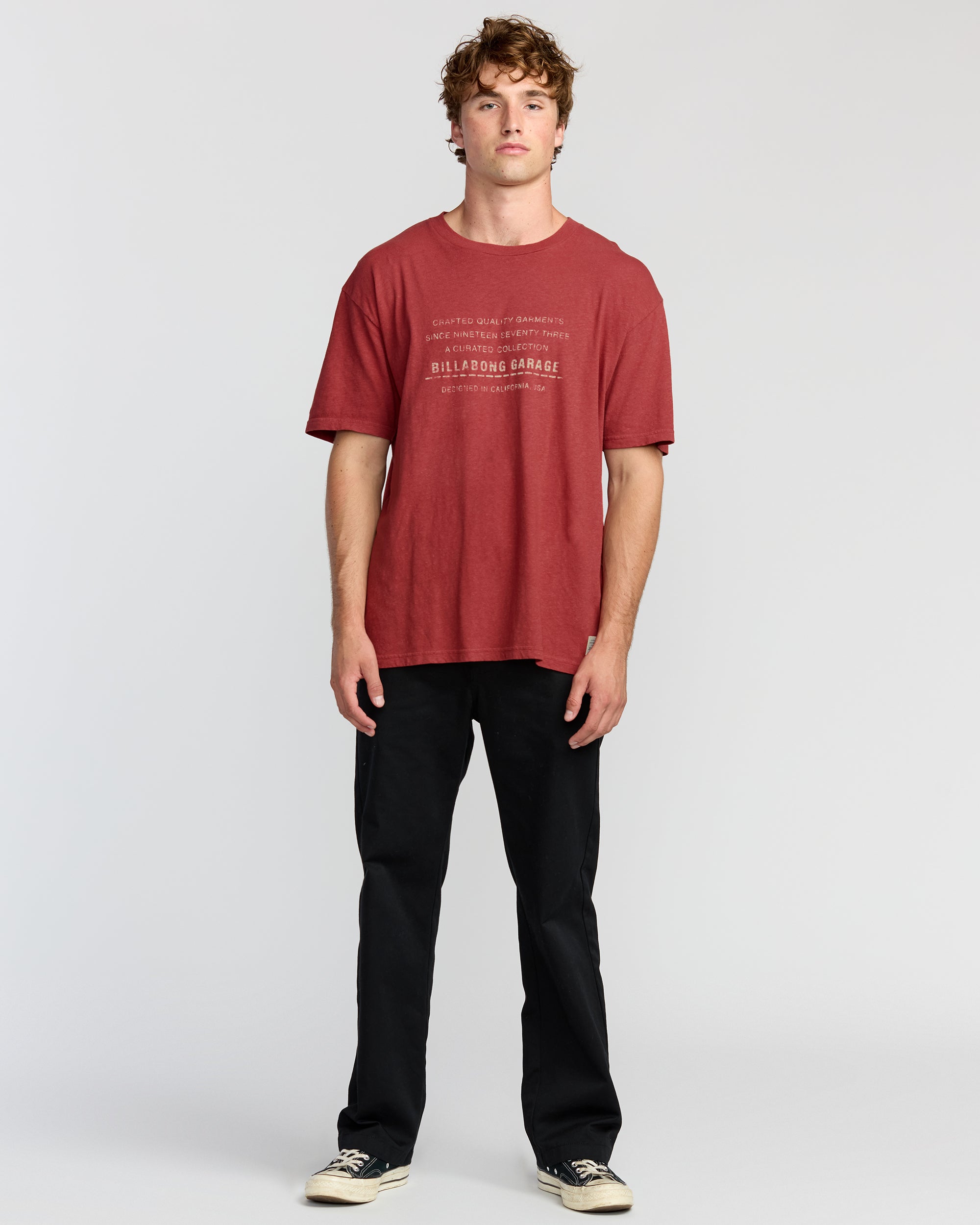 The Label Garage Regular Short Sleeve T-Shirt - Burnt Red - Image 4