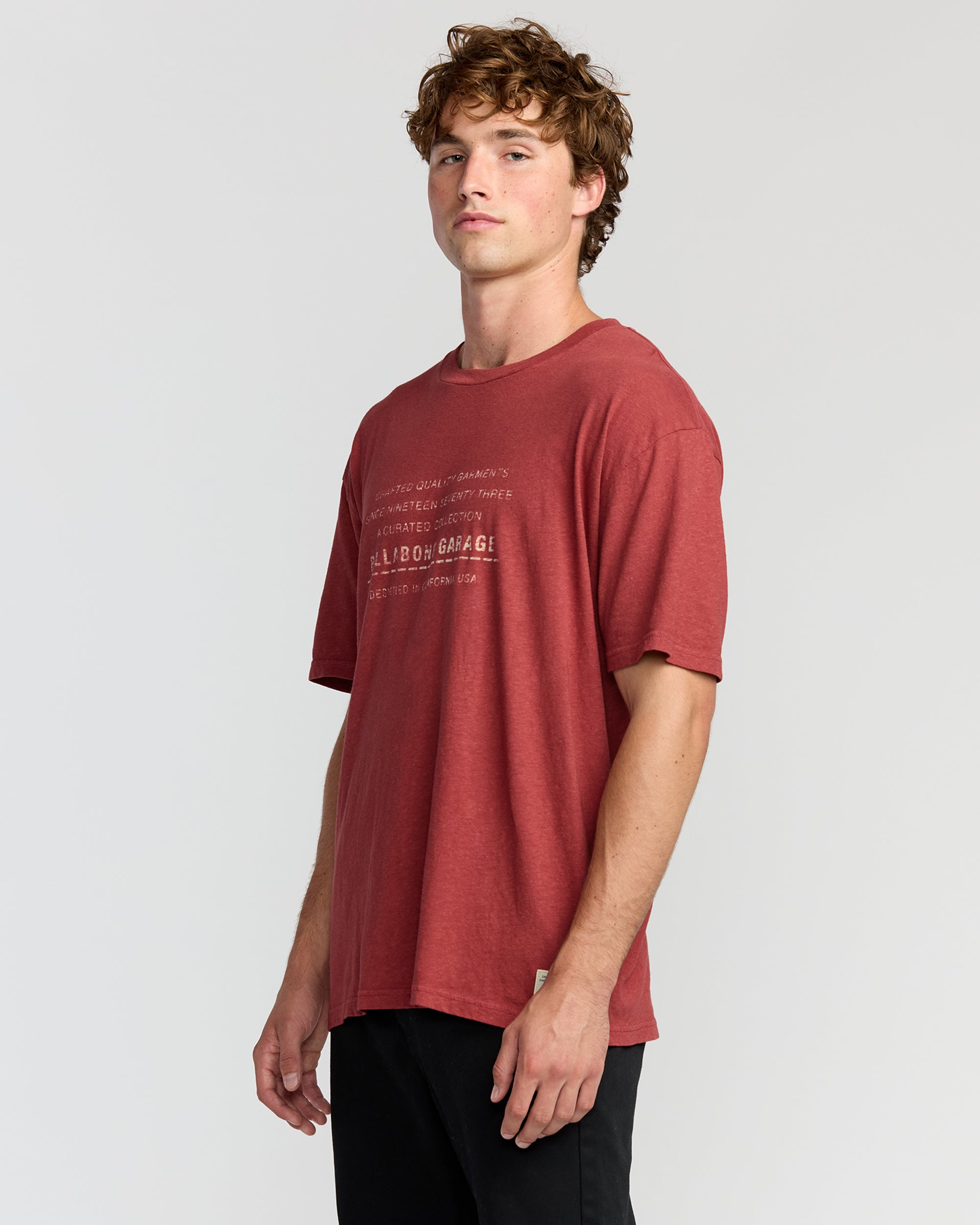 The Label Garage Regular Short Sleeve T-Shirt - Burnt Red - Image 3