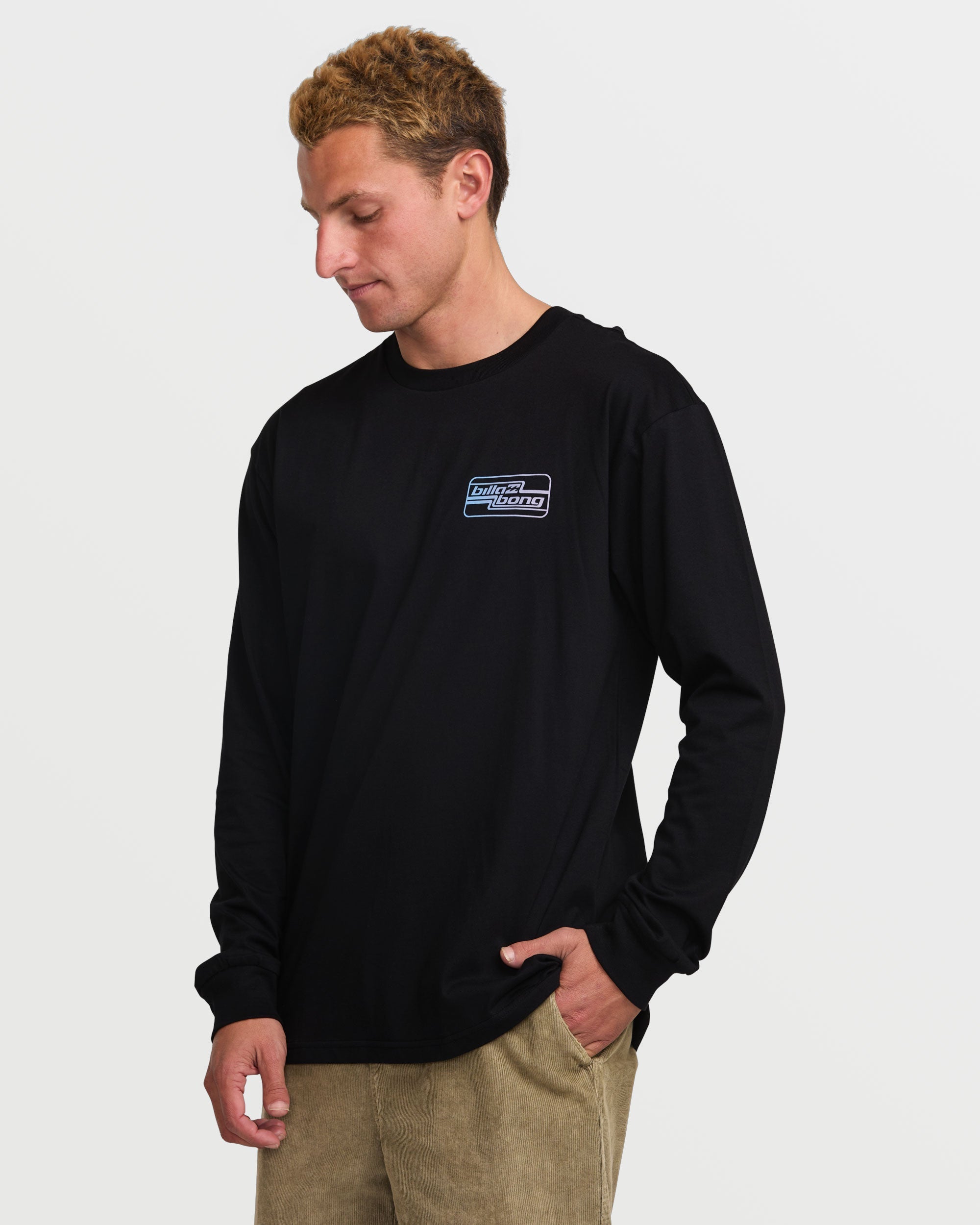 Walled Regular Long Sleeve Tee - Black - Image 3