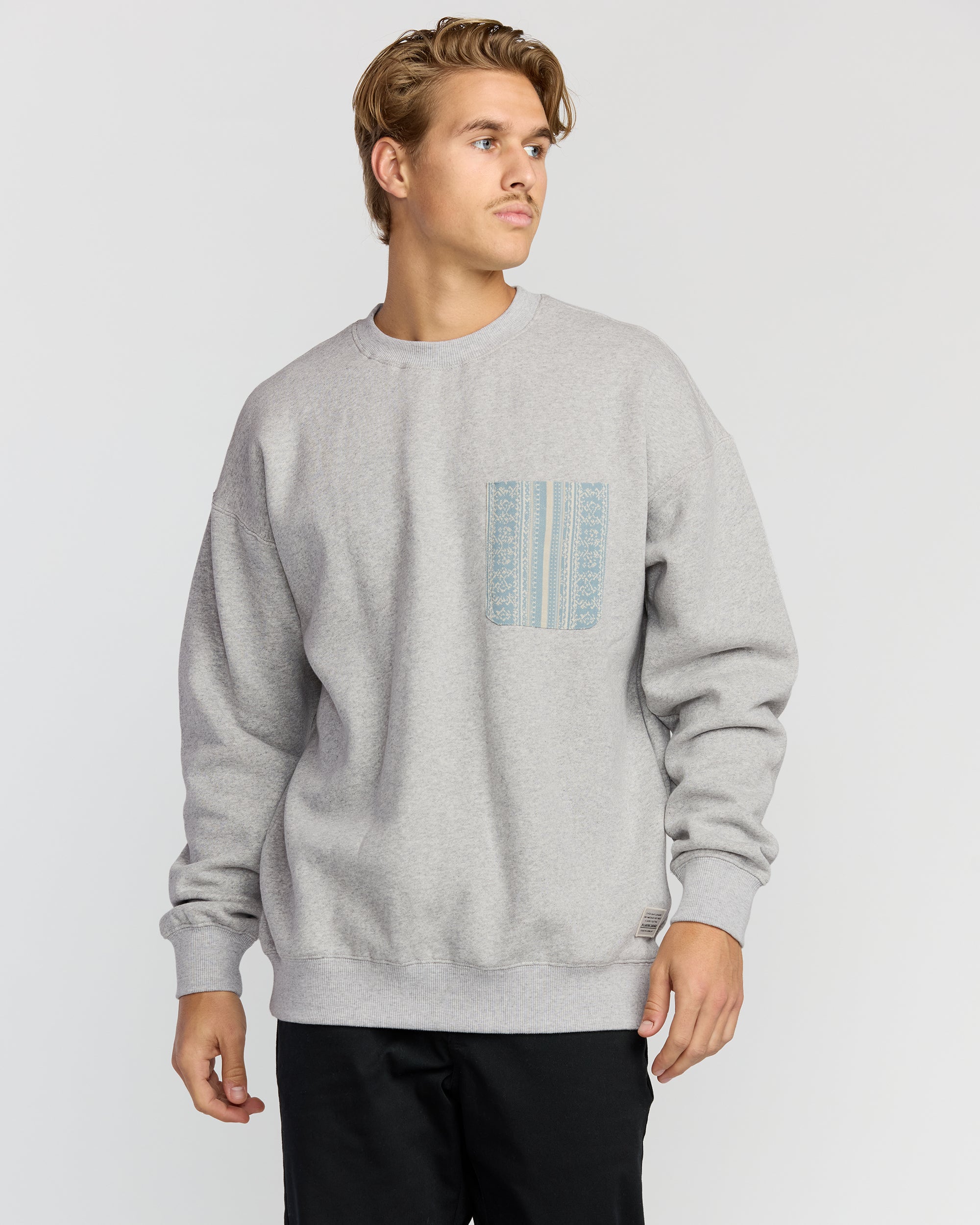 Austin Garage Crew Sweatshirt - Lt Grey Htr