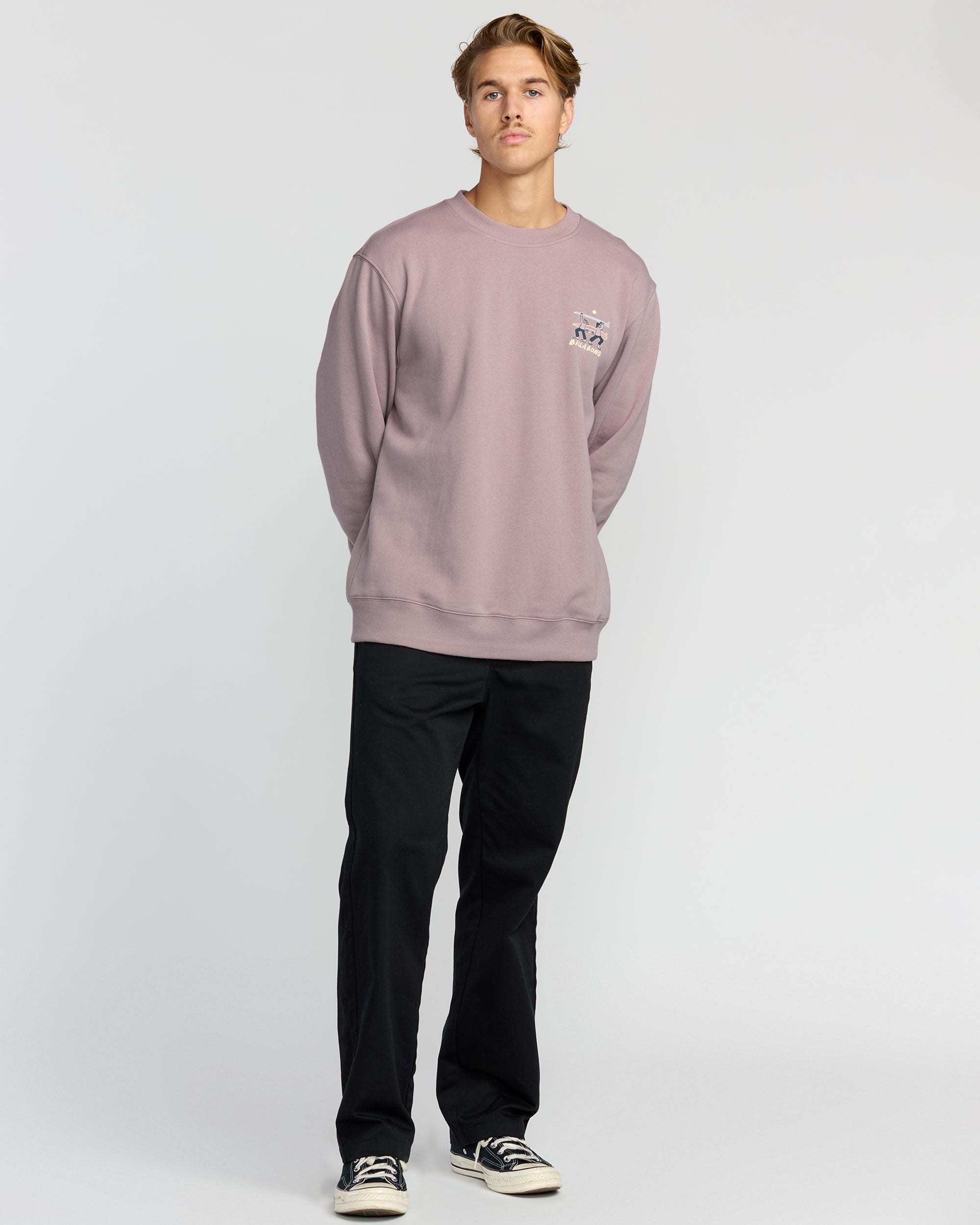 Split The Peak Crewneck Sweatshirt - Purple Ash - Image 6