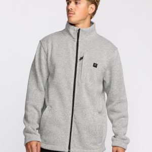 Boundary Mock Neck Zip Sweatshirt - Grey Htr