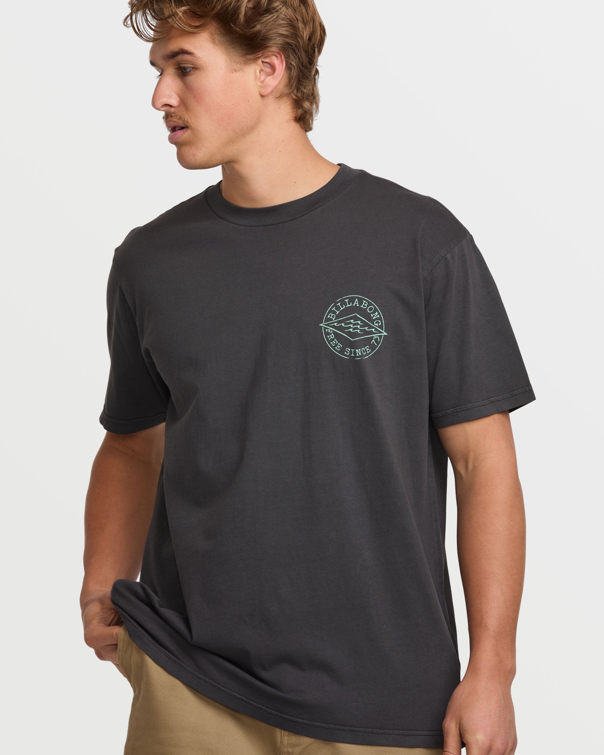 Big Dave Premium Wave Wash Tee - Washed Black - Image 4