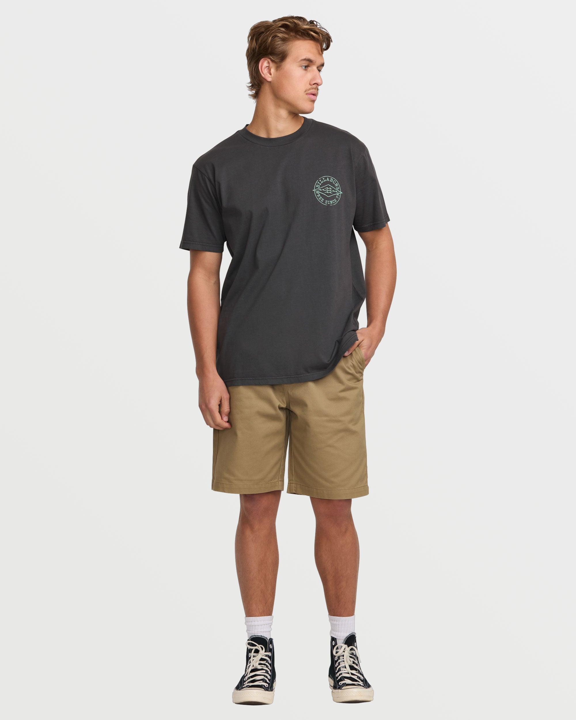 Big Dave Premium Wave Wash Tee - Washed Black - Image 5