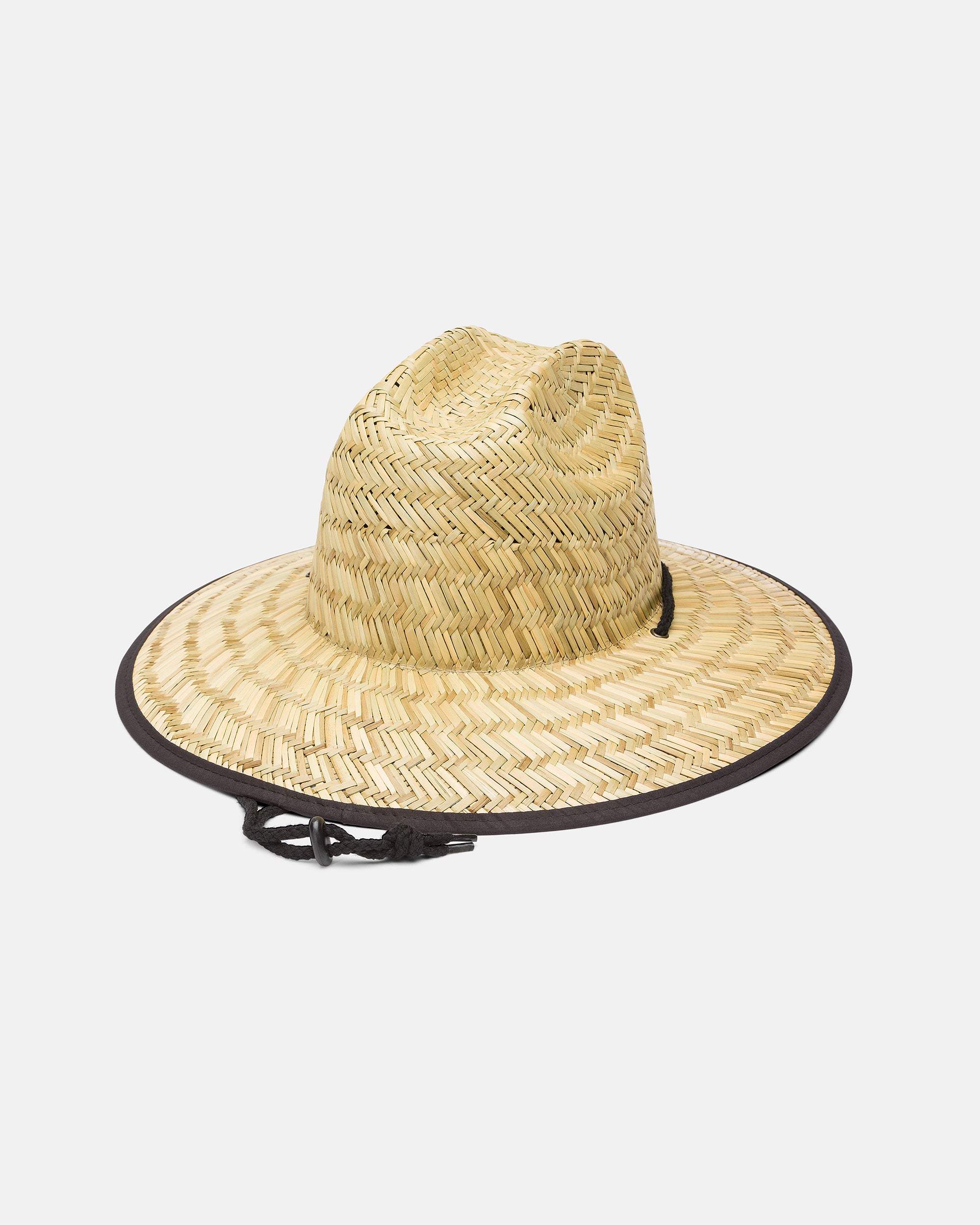 Tides Print Straw Hat - Black - Image 2