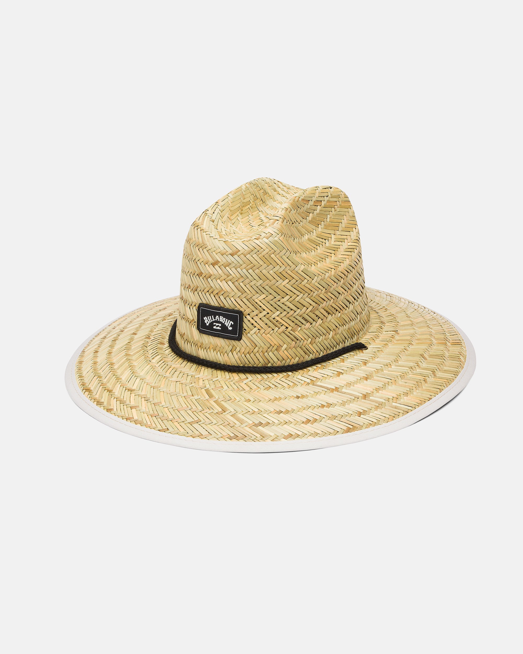 Tides Print Straw Hat - Steel Blue