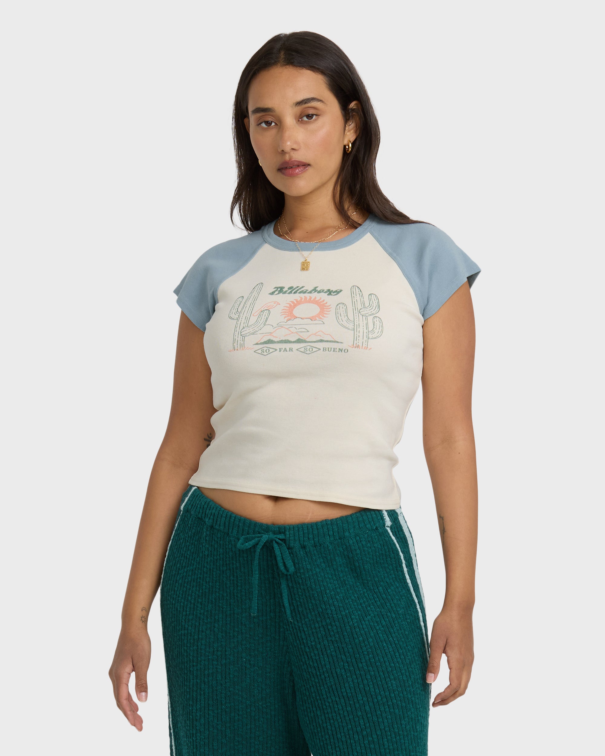 Forever Had Short Sleeve Raglan Tee - Mineral Blue - Image 6